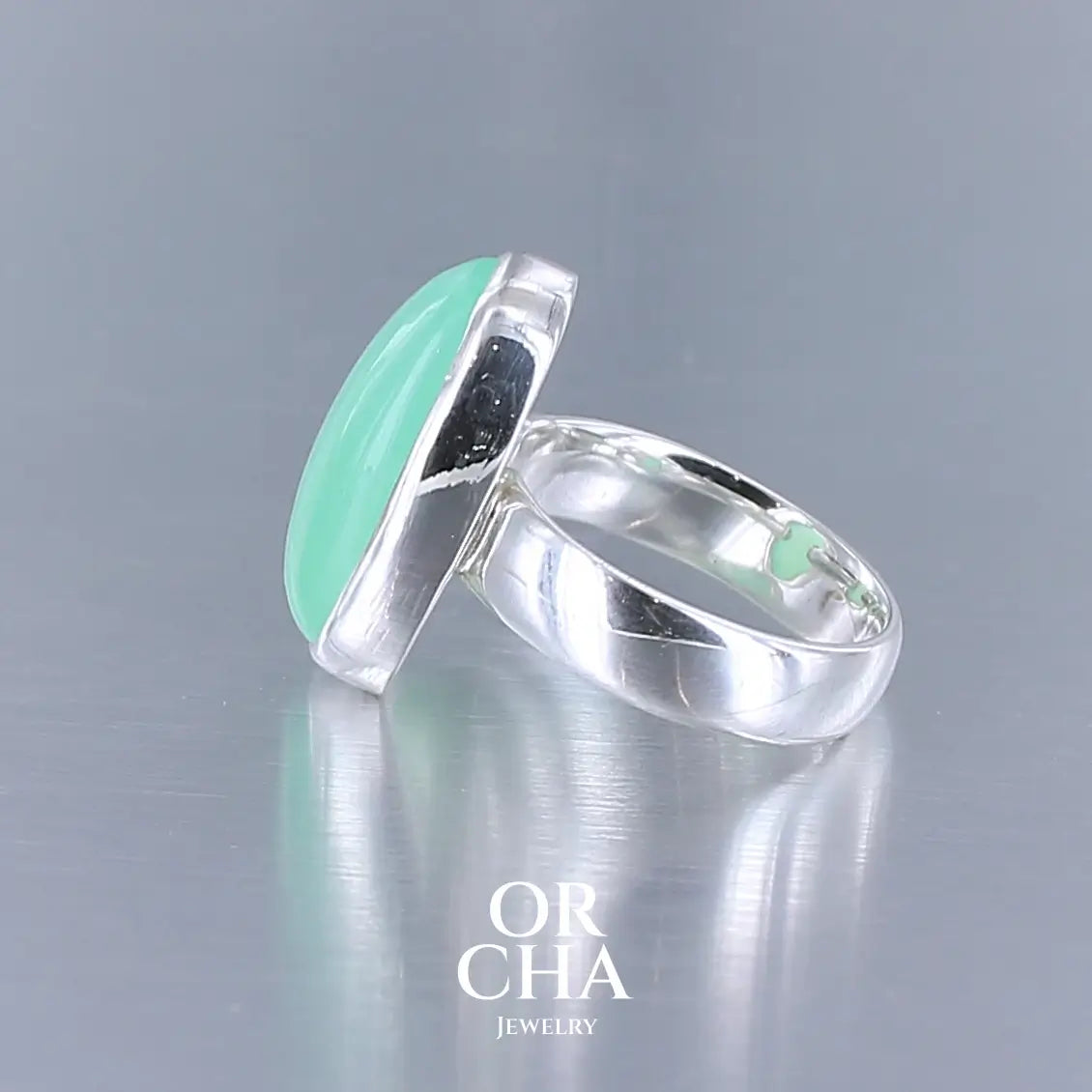 Réservée - Bague en argent avec Chrysoprase - Essential