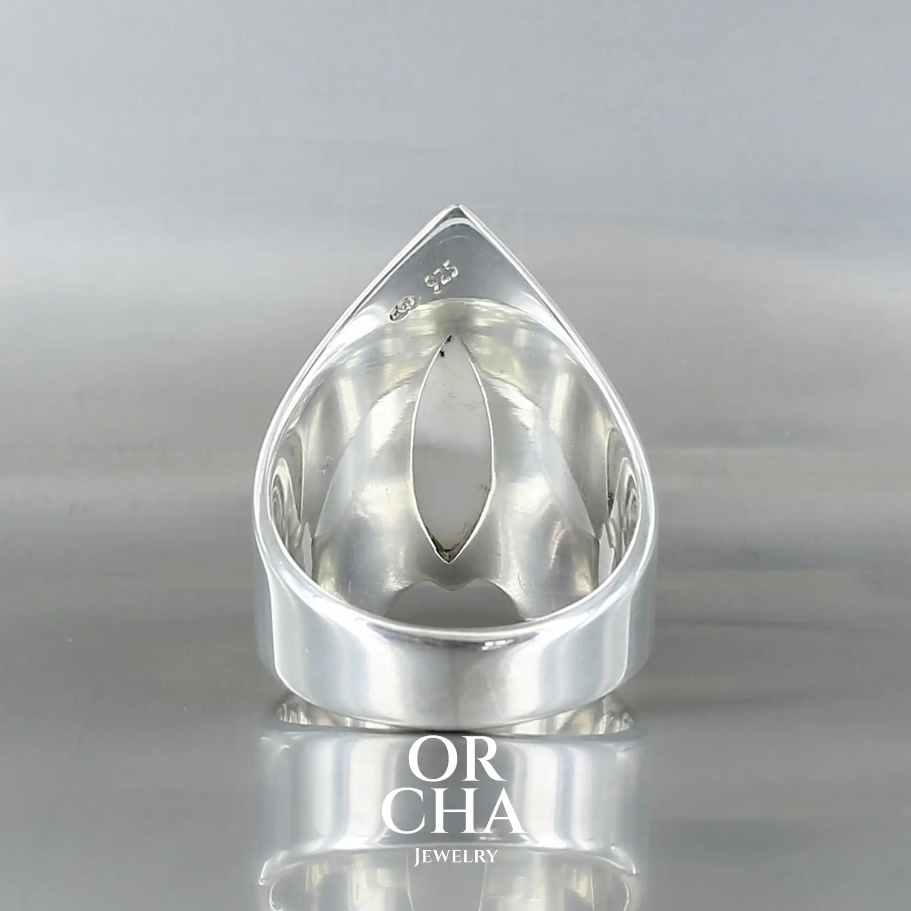 Bague en argent avec Agate Dendritique - Bastet