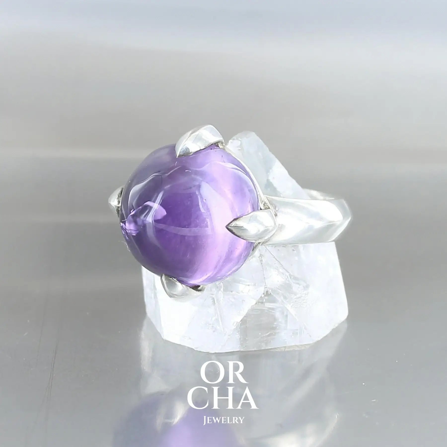 Bague en argent avec Améthyste - Essential