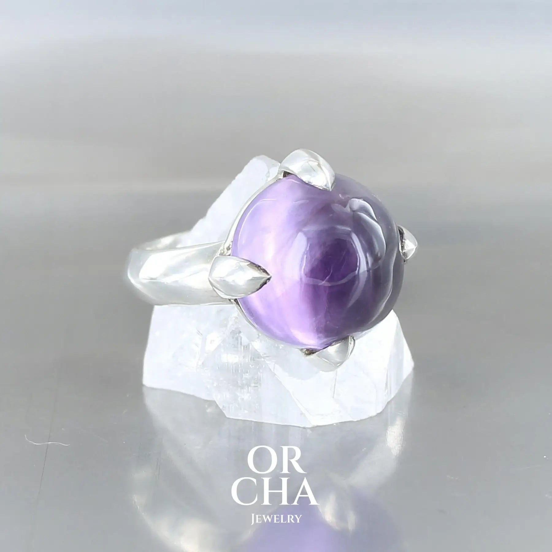 Bague en argent avec Améthyste - Essential