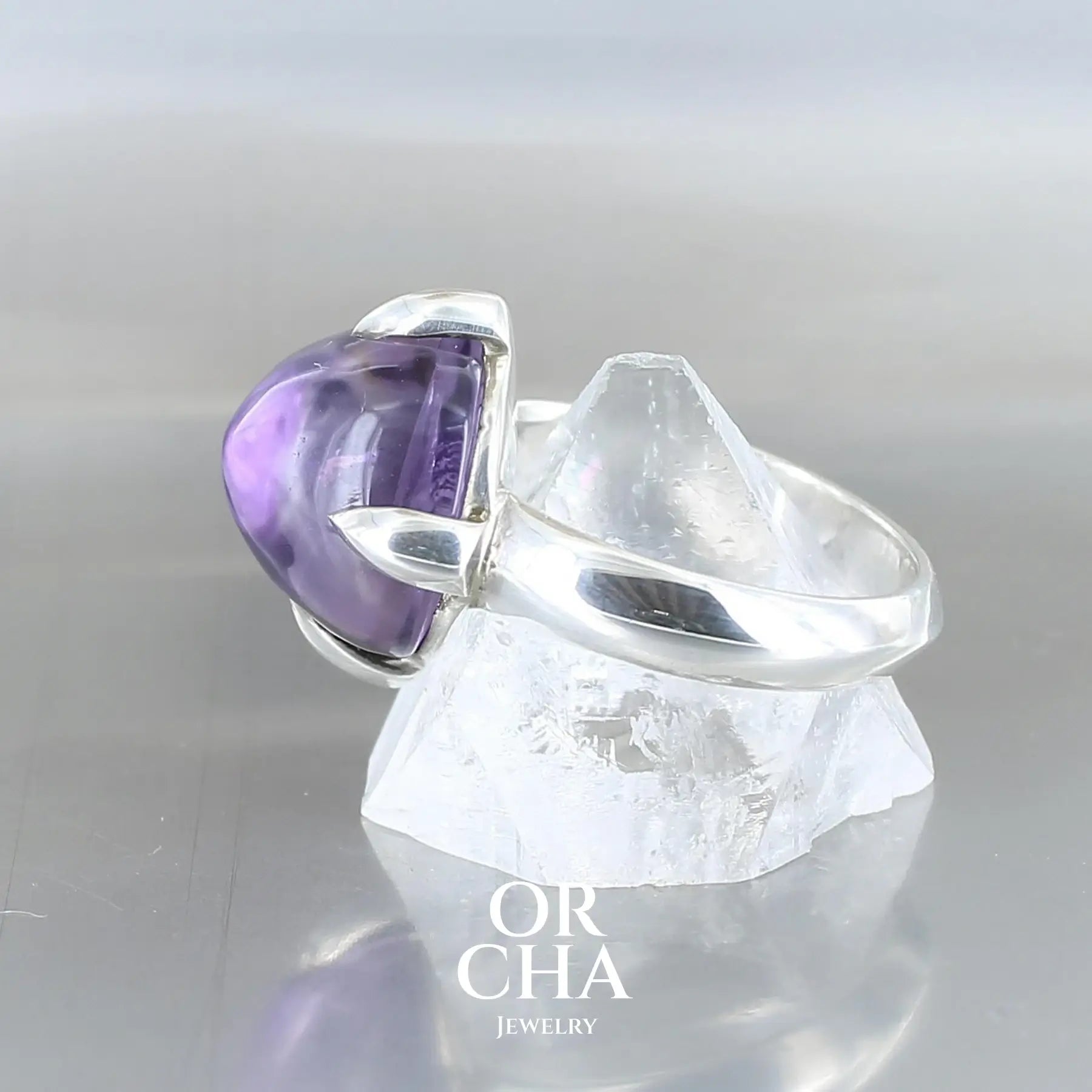 Bague en argent avec Améthyste - Essential