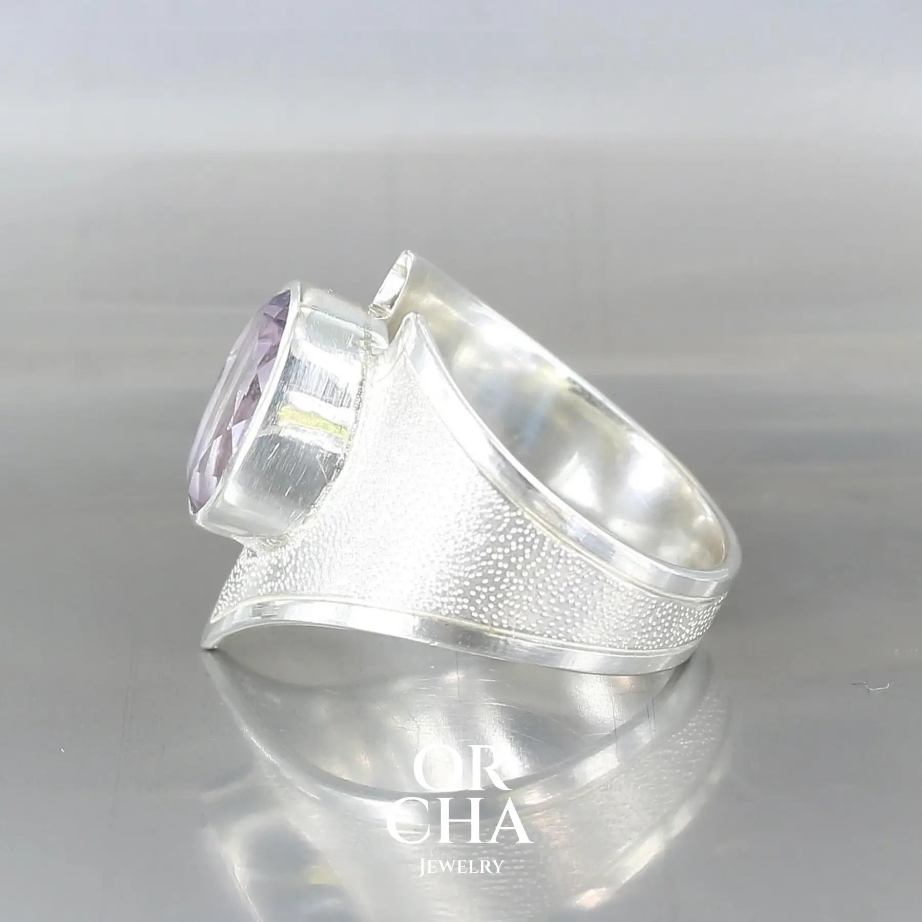 Bague en argent avec Améthyste - Bastet