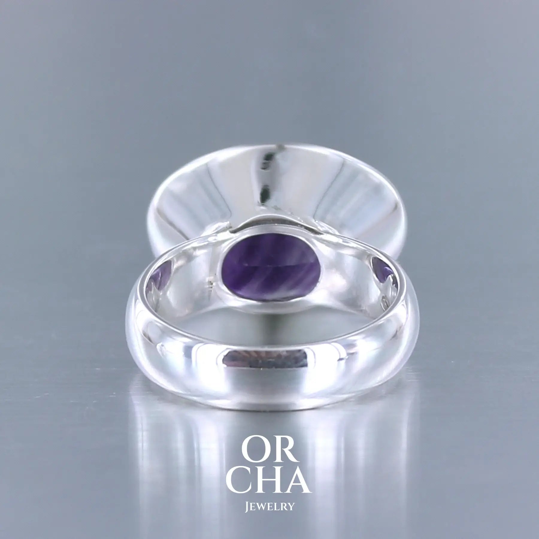 Réservée. Bague cocktail en argent et Améthyste - Essential