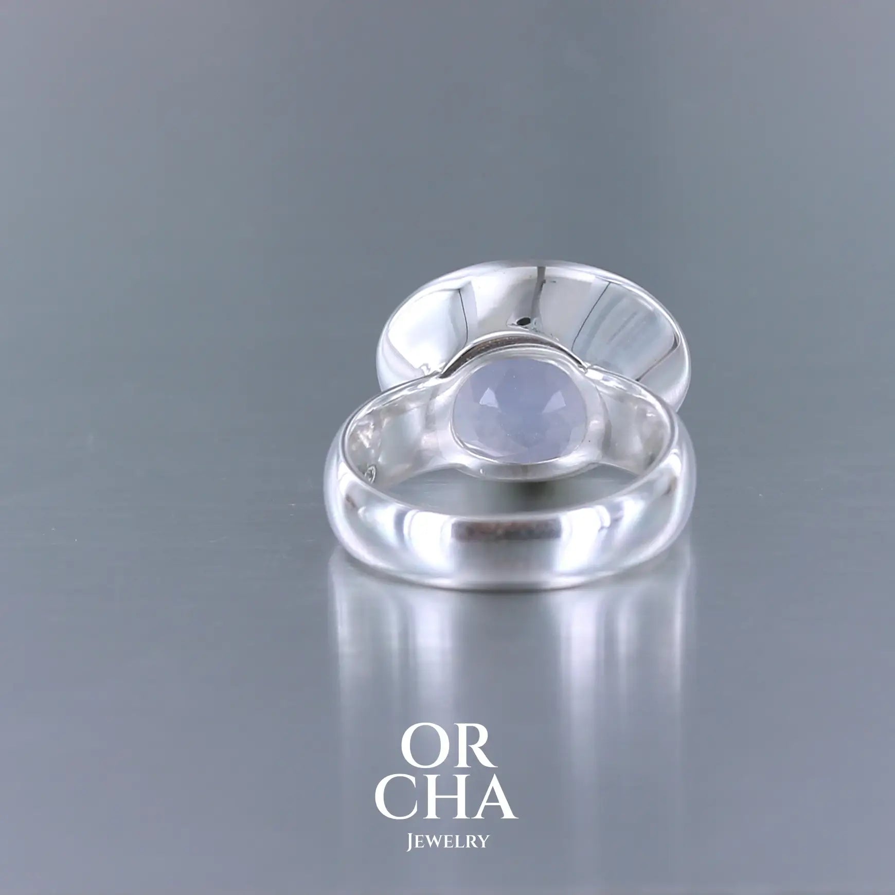 Bague cocktail en argent et Quartz lavande - Essential