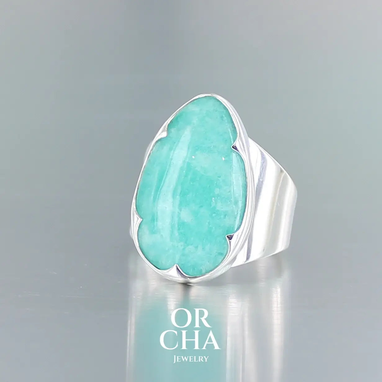 Bague en argent avec Amazonite - Orcha