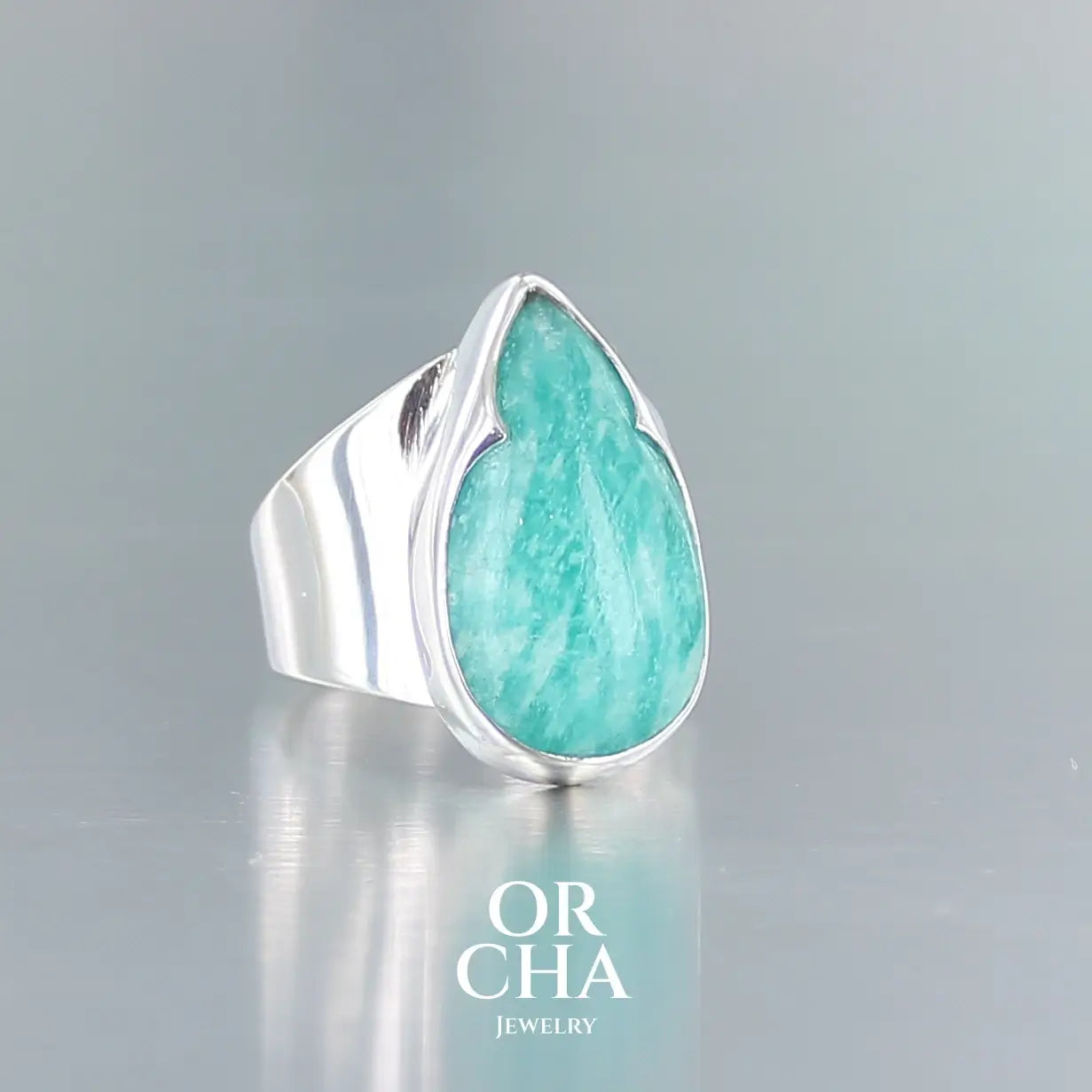 Bague en argent avec Amazonite - Orcha