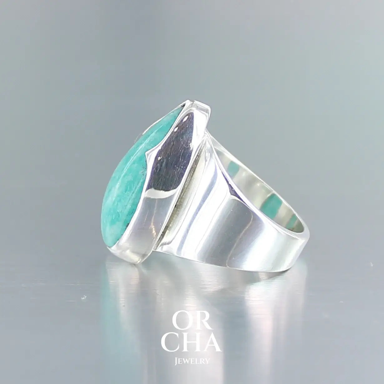 Bague en argent avec Amazonite - Orcha