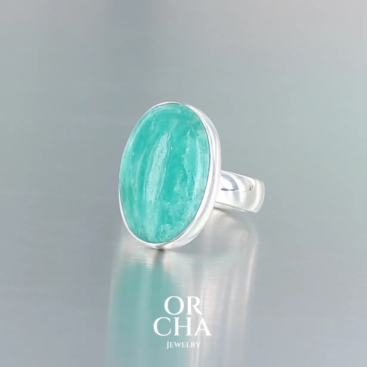 Bague en argent avec Amazonite - Essential