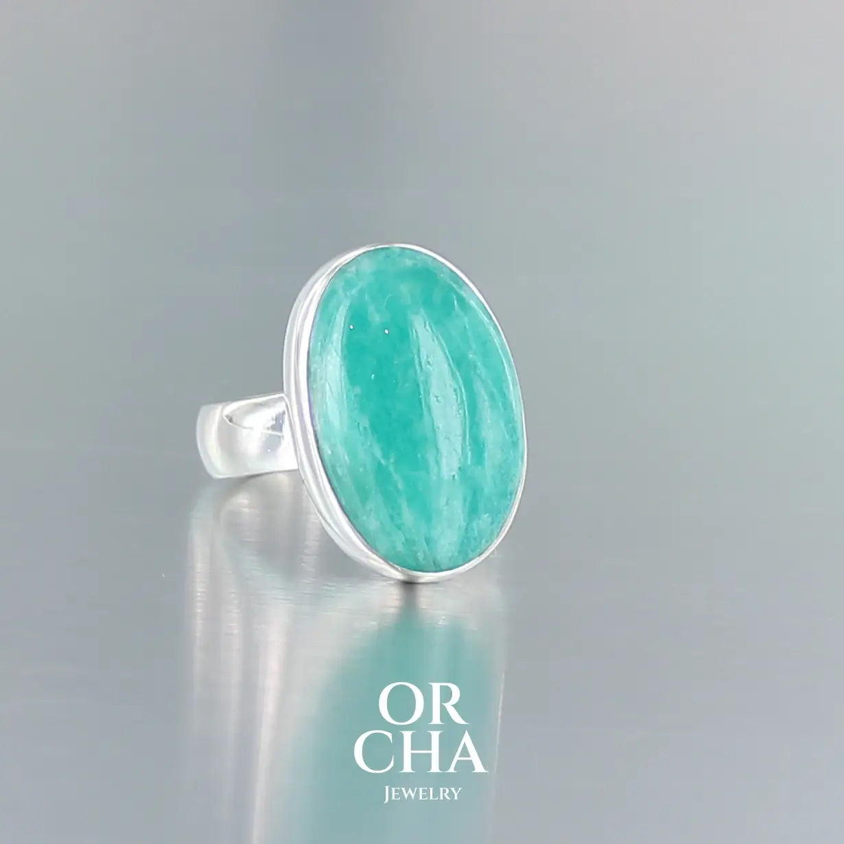 Bague en argent avec Amazonite - Essential