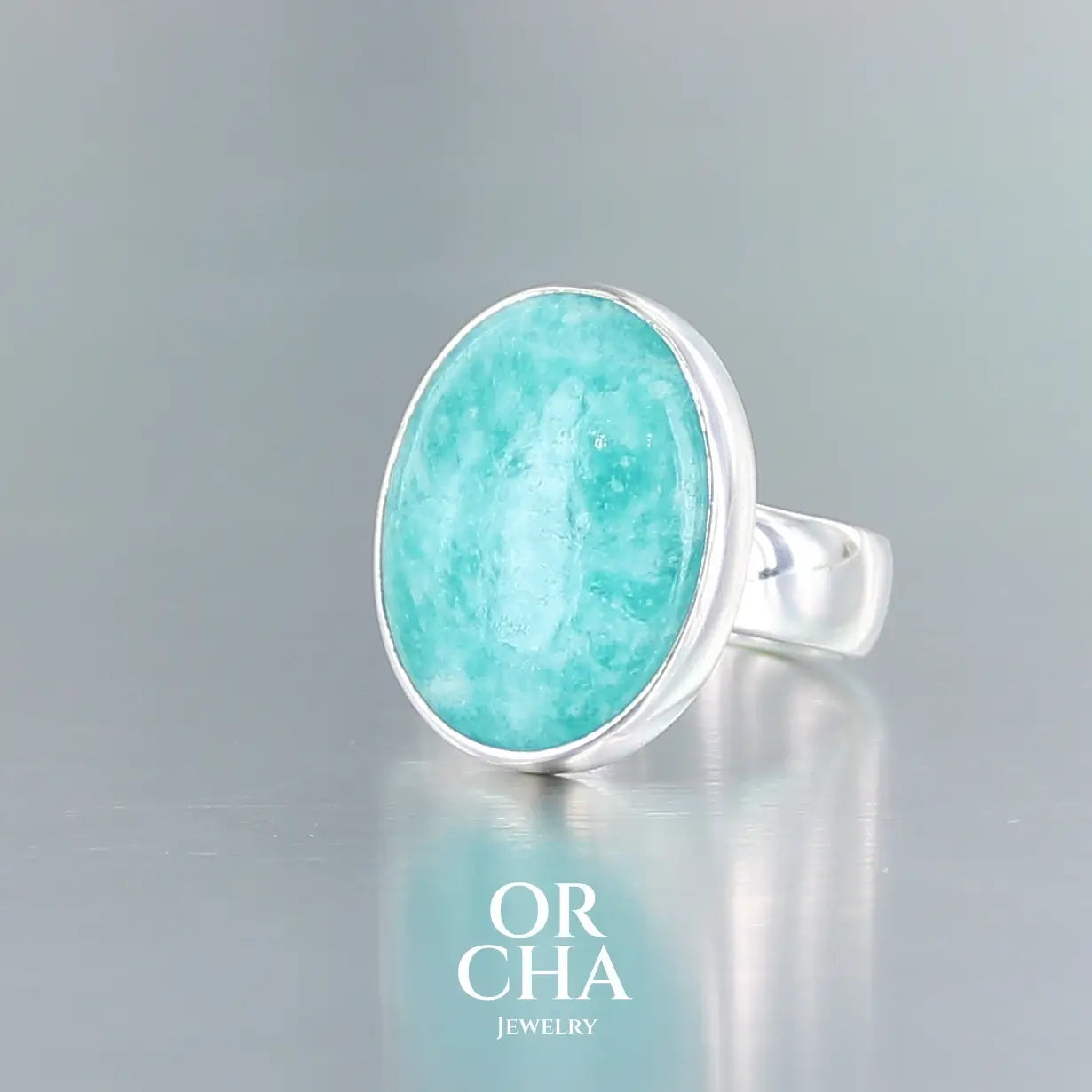 Bague en argent avec Amazonite - Essential