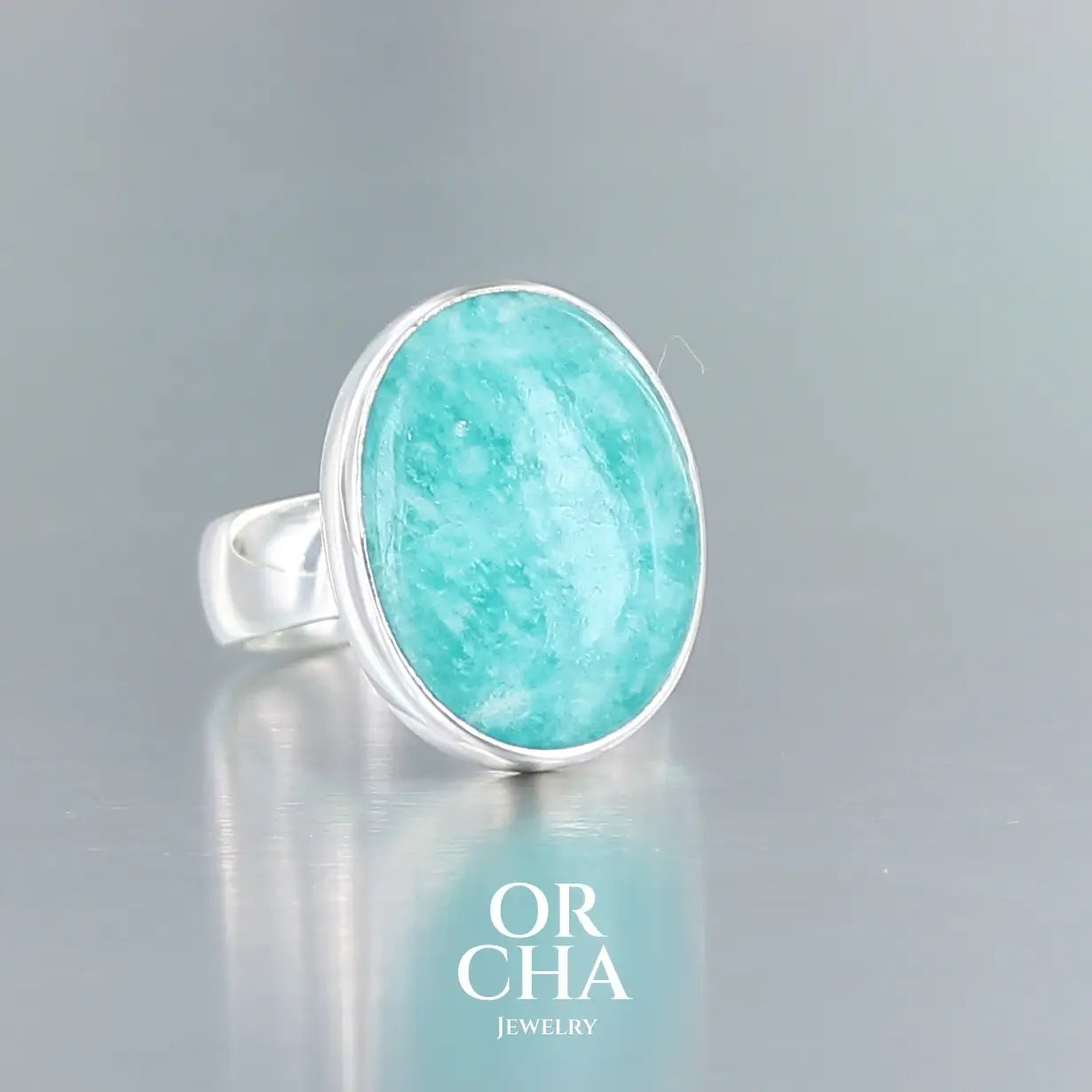 Bague en argent avec Amazonite - Essential