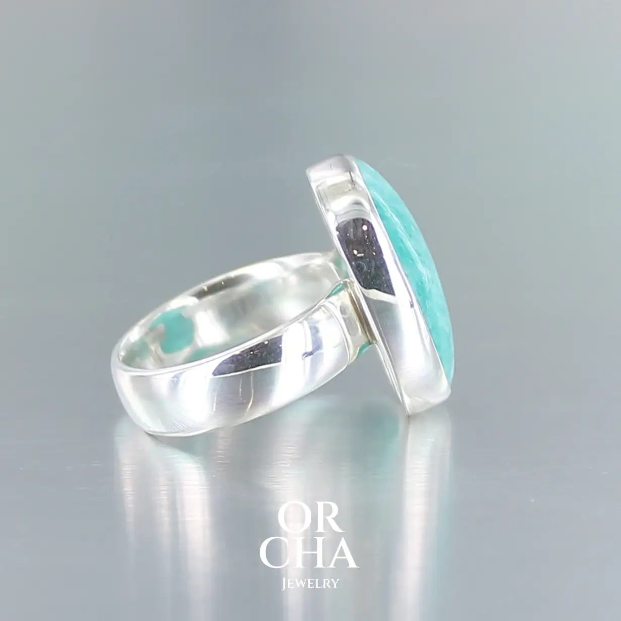 Bague en argent avec Amazonite - Essential
