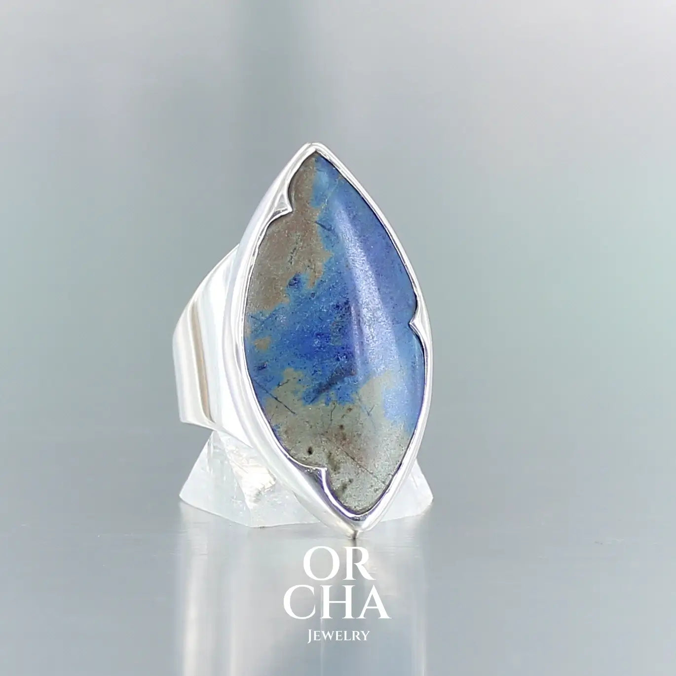 Bague en argent avec Azurite de Morenci - Orcha