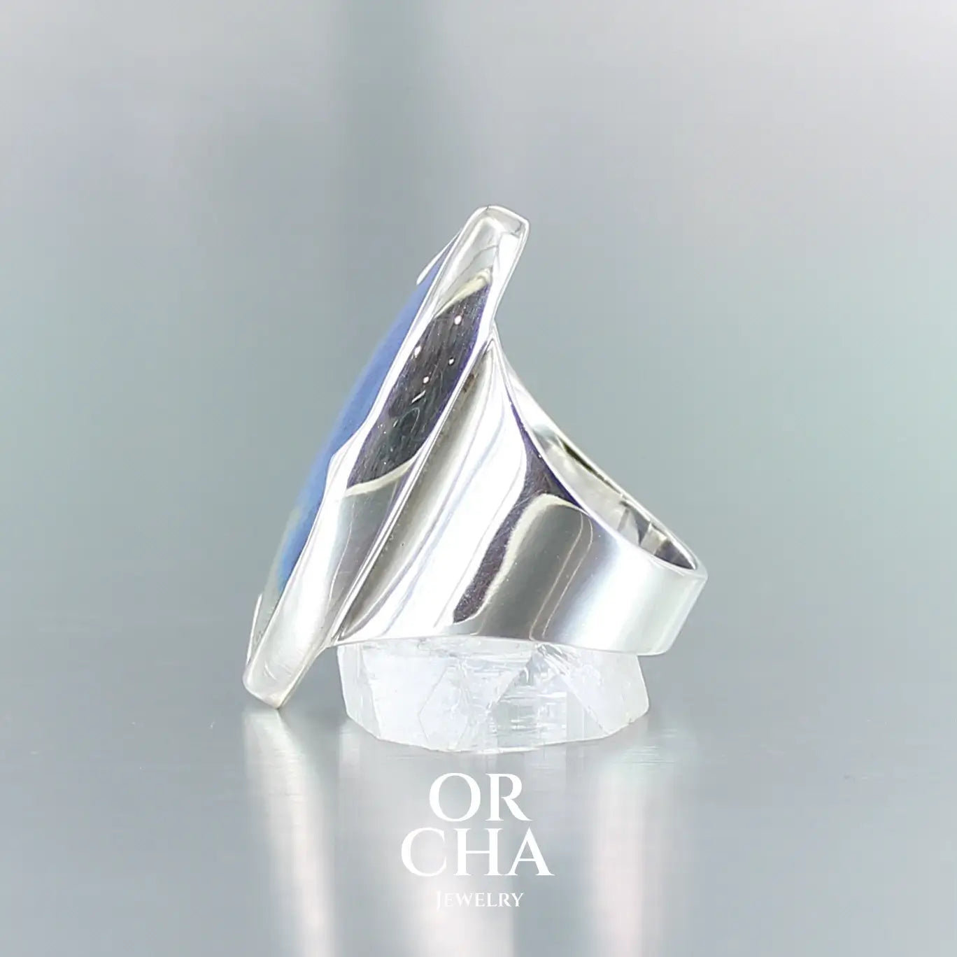 Bague en argent avec Azurite de Morenci - Orcha