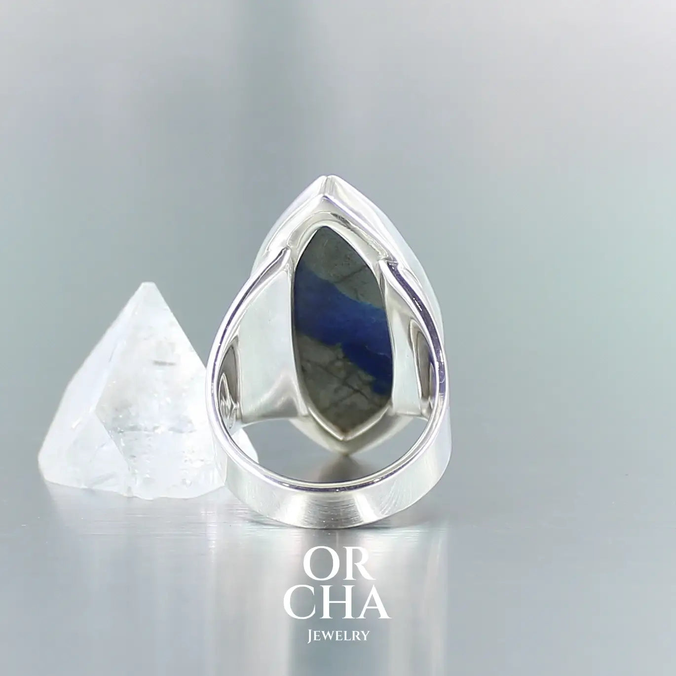 Bague en argent avec Azurite de Morenci - Orcha