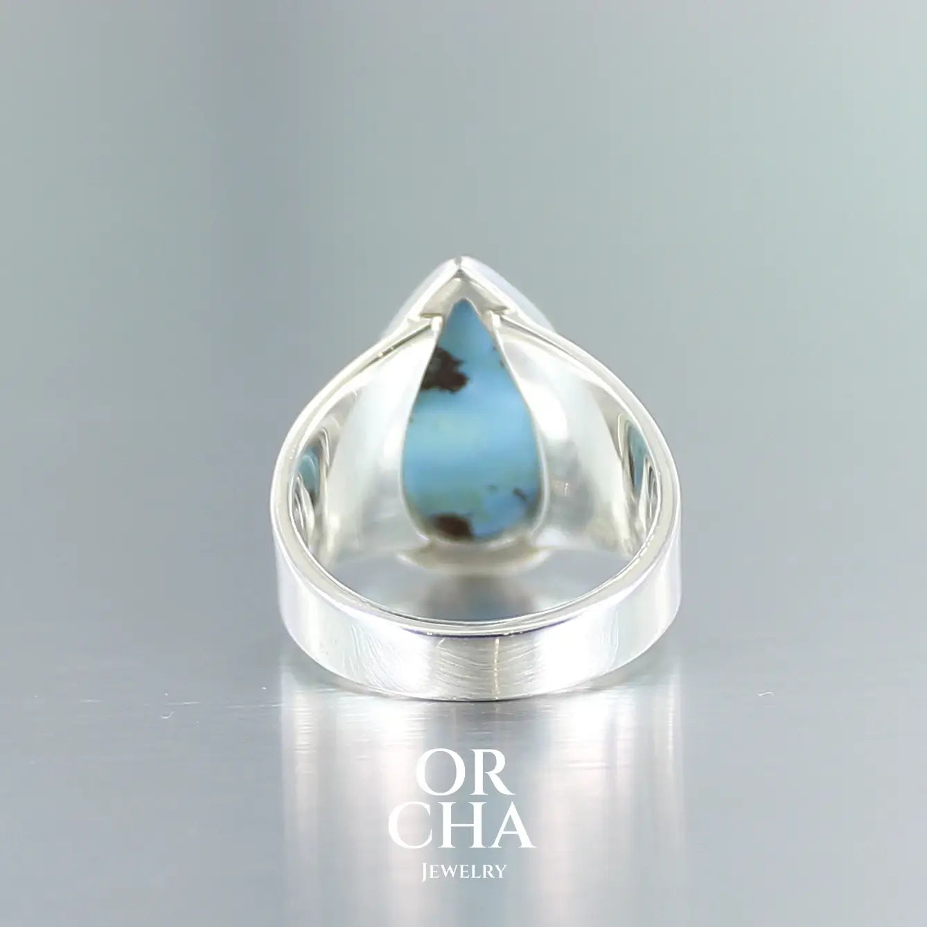 Bague en argent avec Turquoise Golden Hill - Orcha