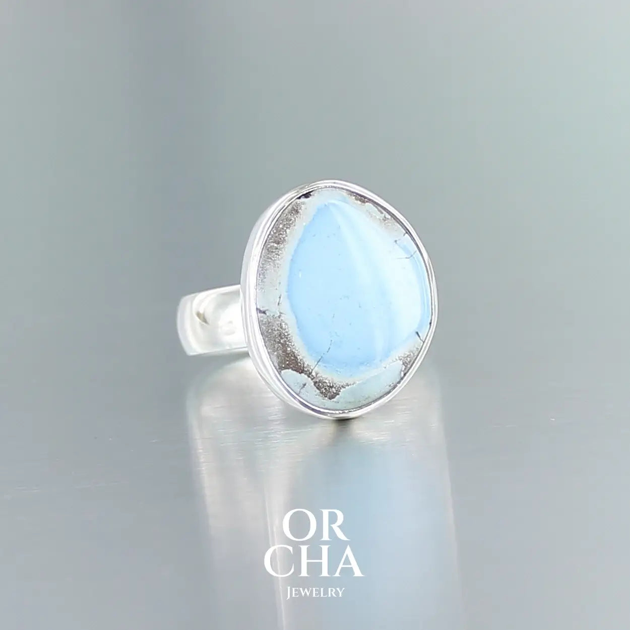 Bague en argent avec Turquoise Golden Hill - Essential