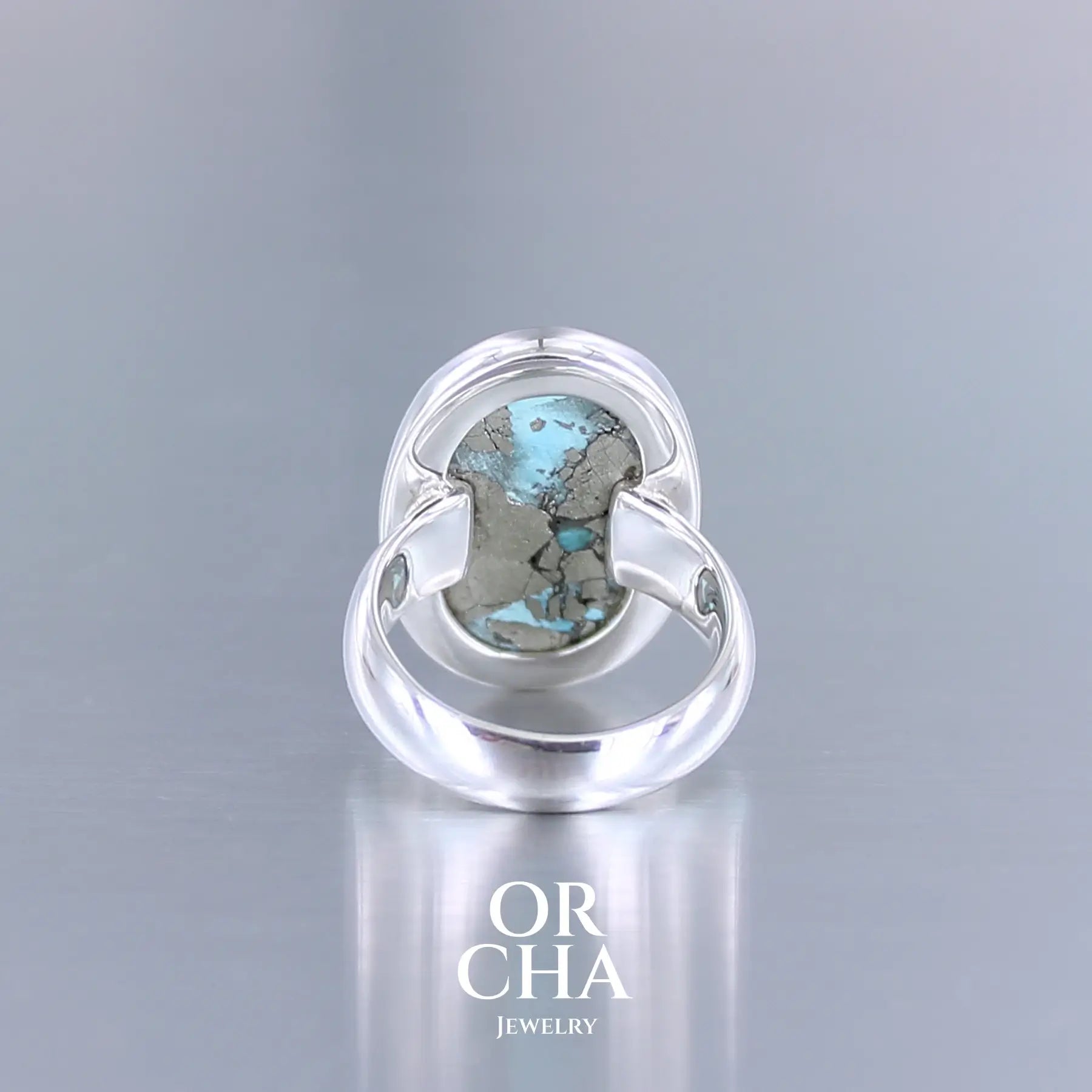 Bague en argent avec Turquoise à Pyrite - Essential