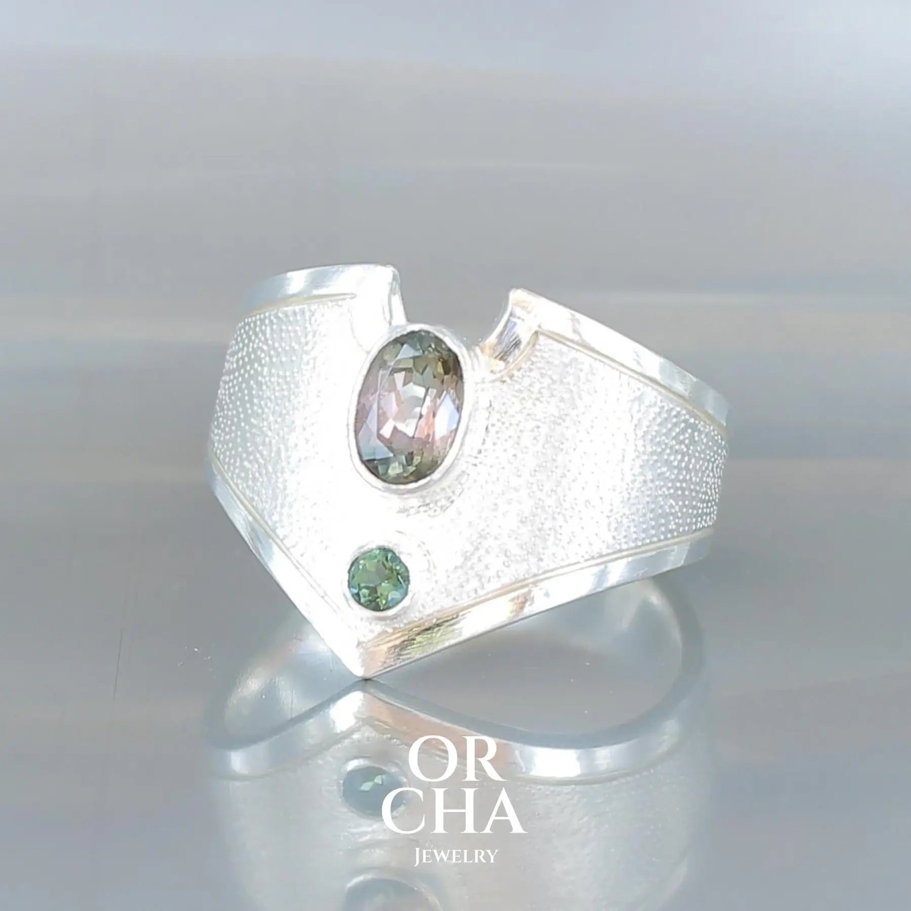 Bague en argent avec Tourmaline - Bastet