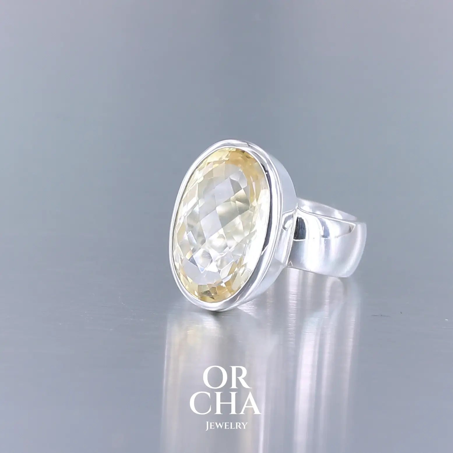 Bague en argent avec Citrine - Essential