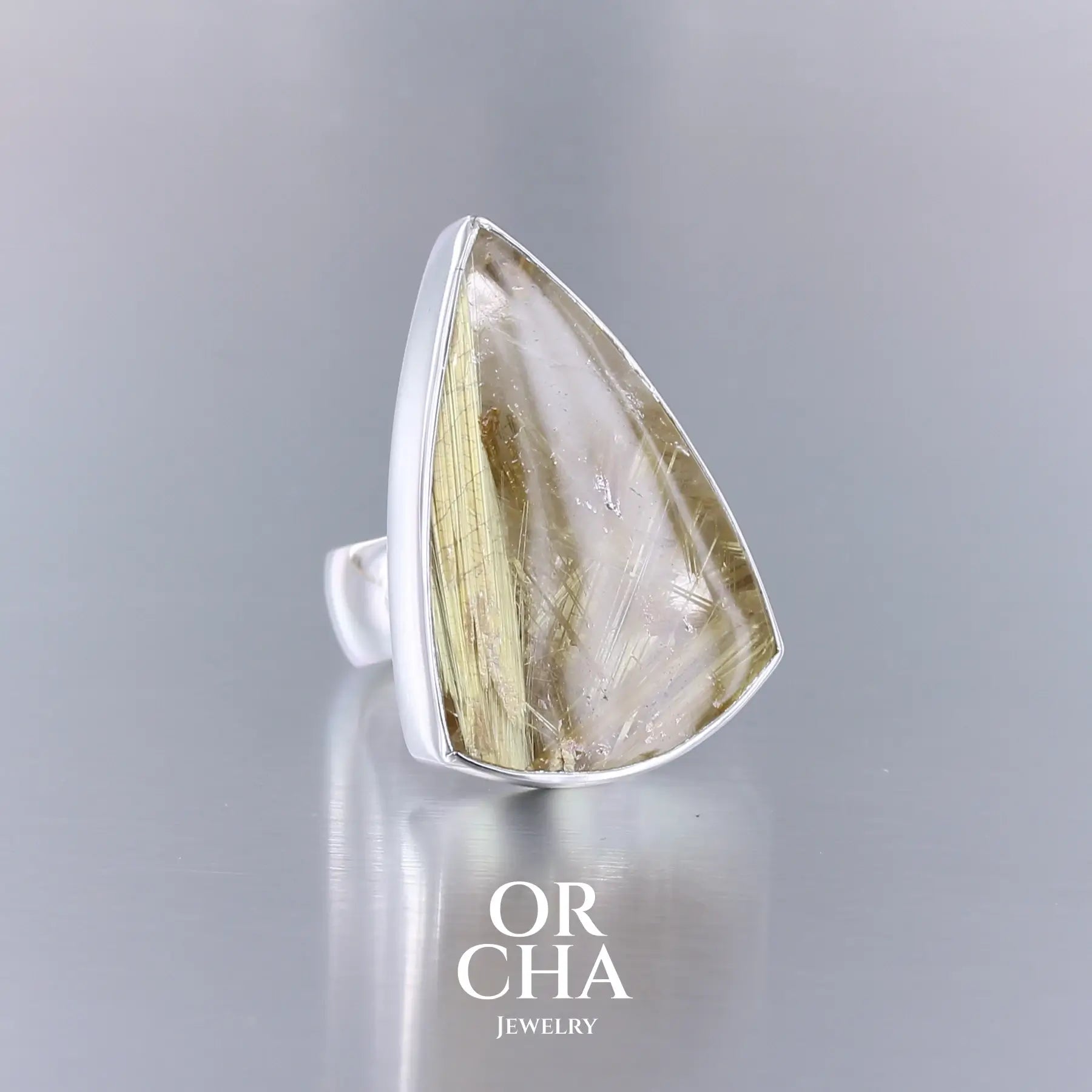 Bague en argent avec Quartz rutile - Essential