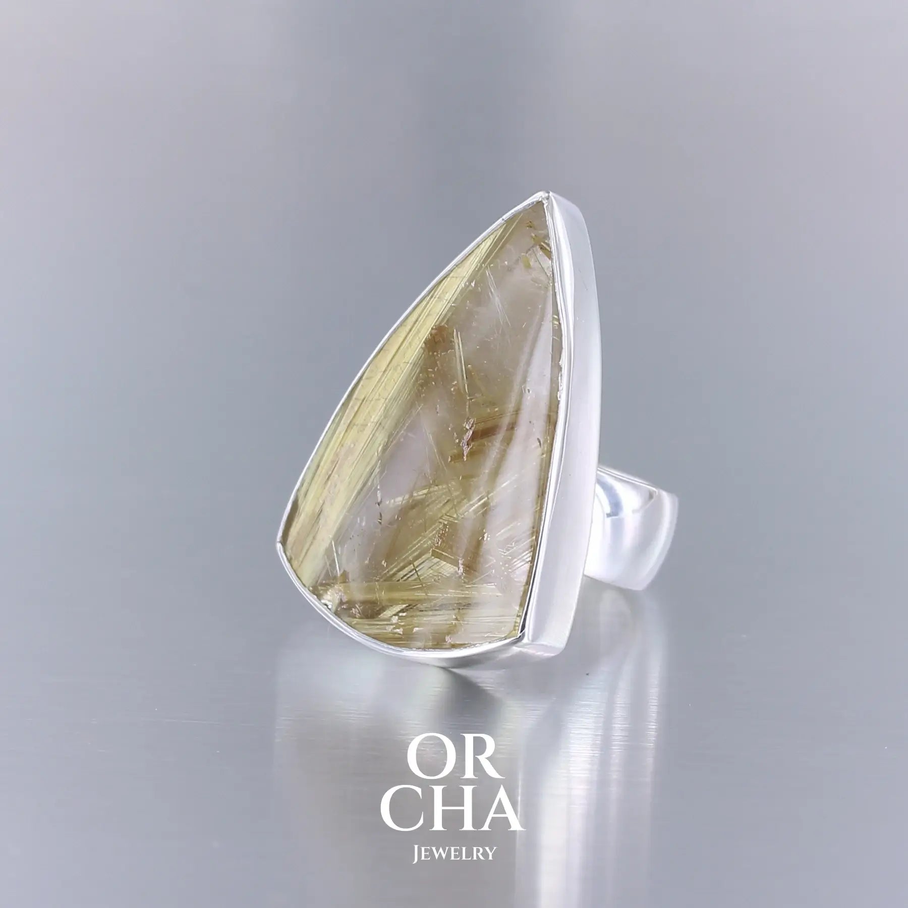 Bague en argent avec Quartz rutile - Essential