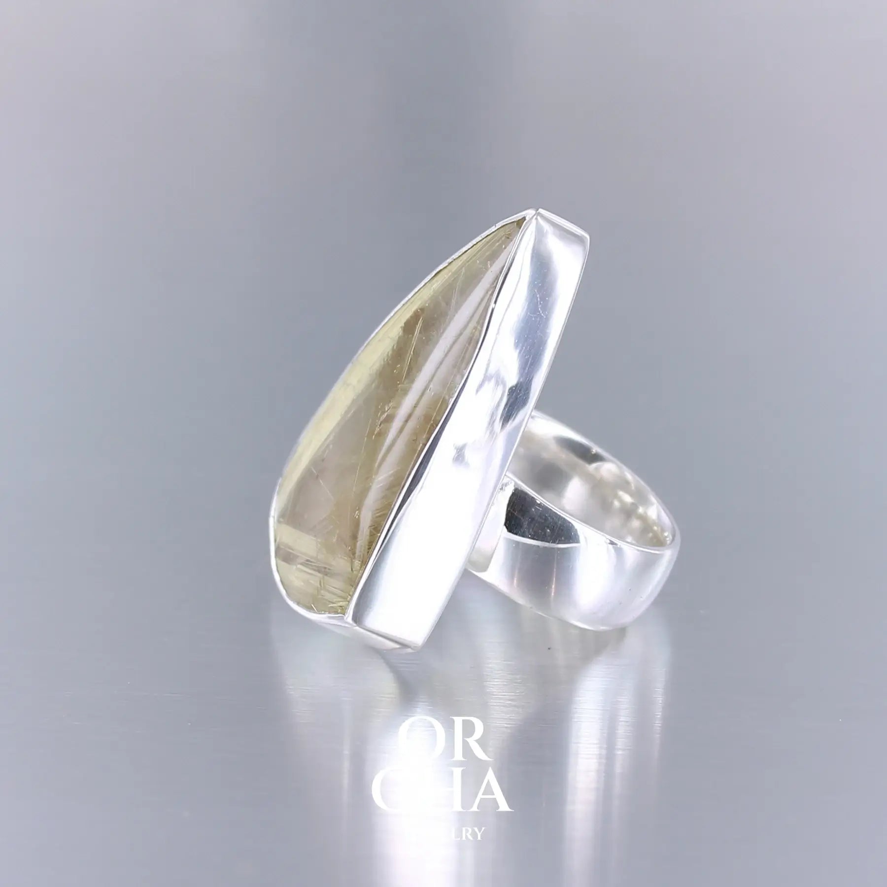 Bague en argent avec Quartz rutile - Essential