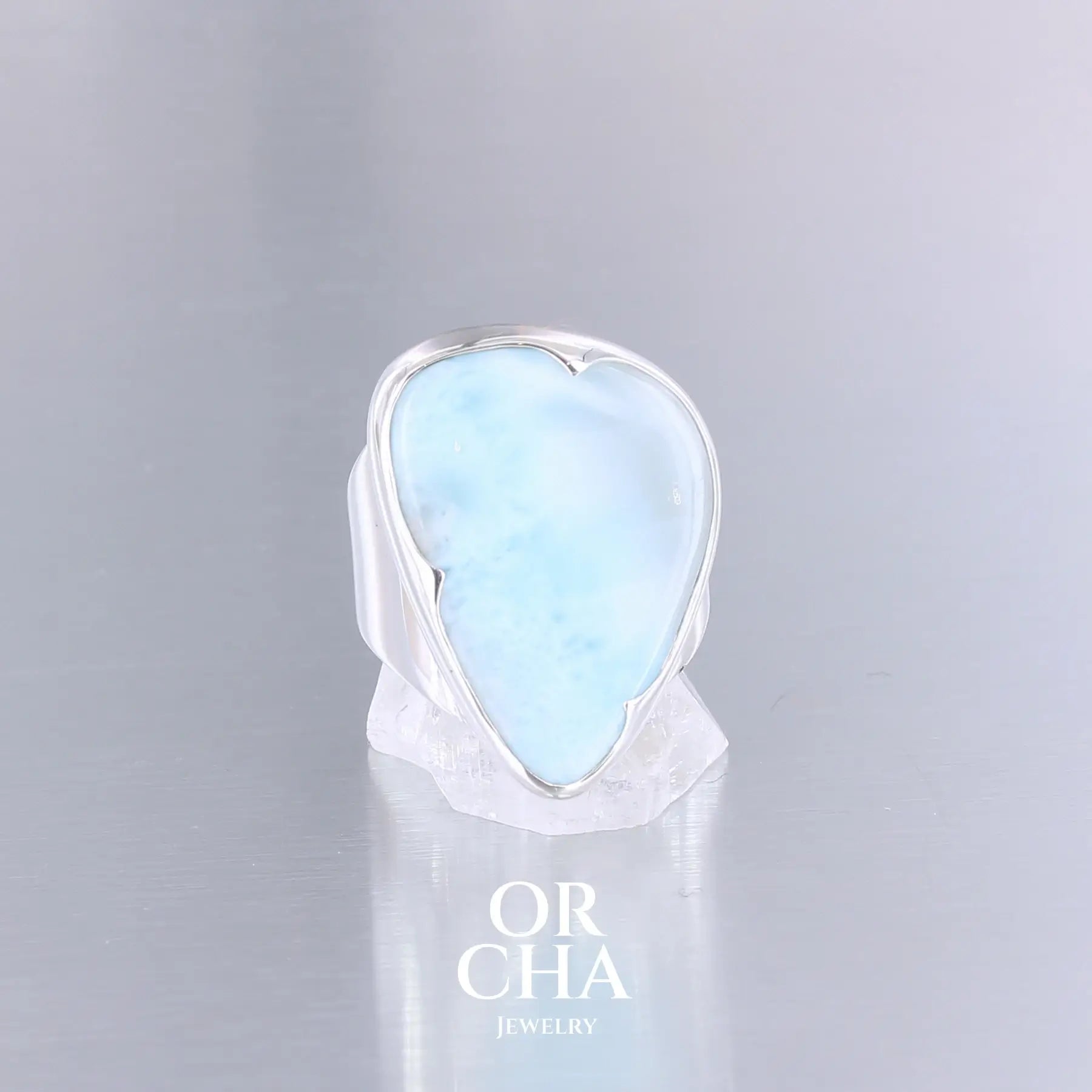 Bague en argent avec Larimar - Orcha