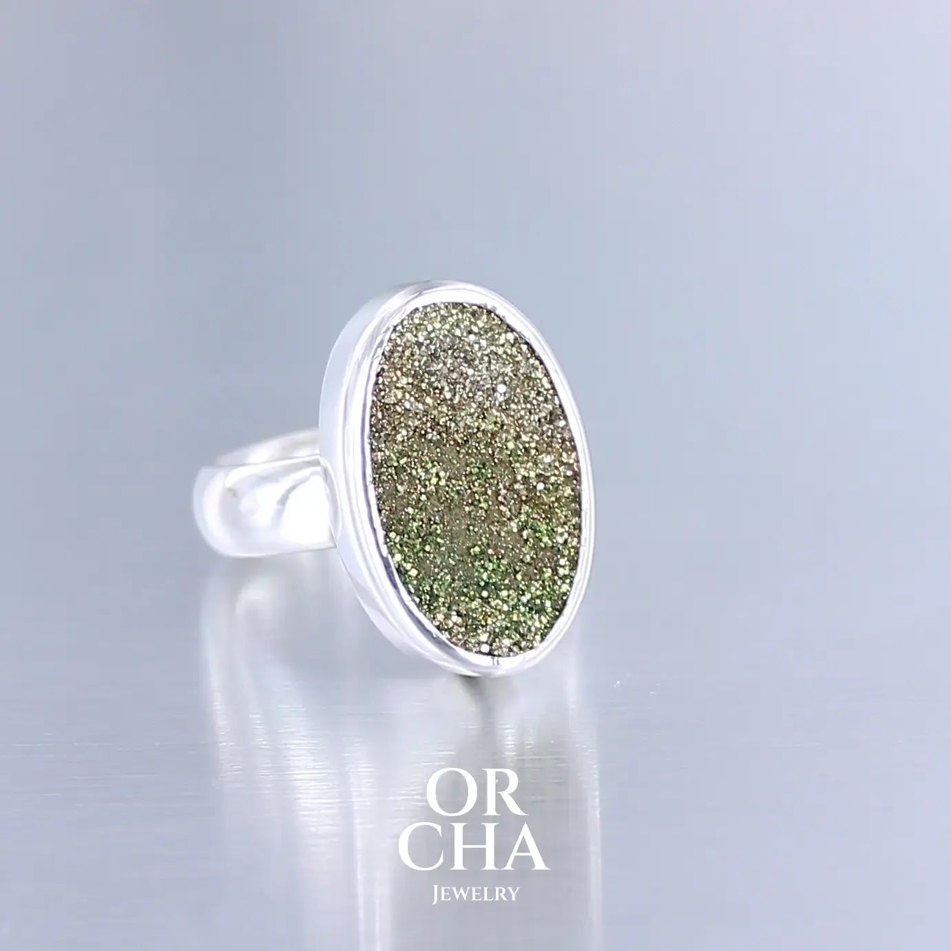 Bague en argent avec pyrite brute - Essential