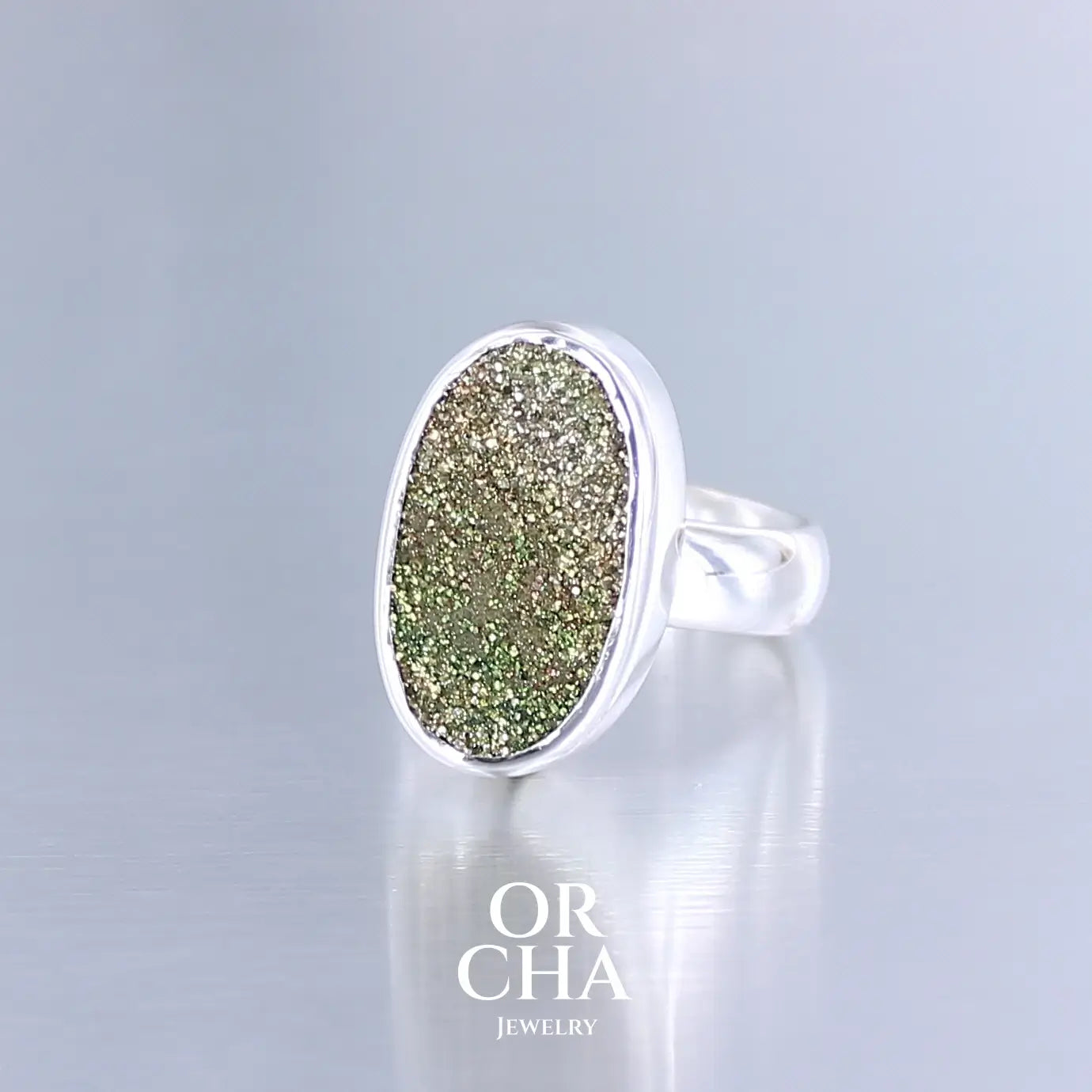 Bague en argent avec pyrite brute - Essential