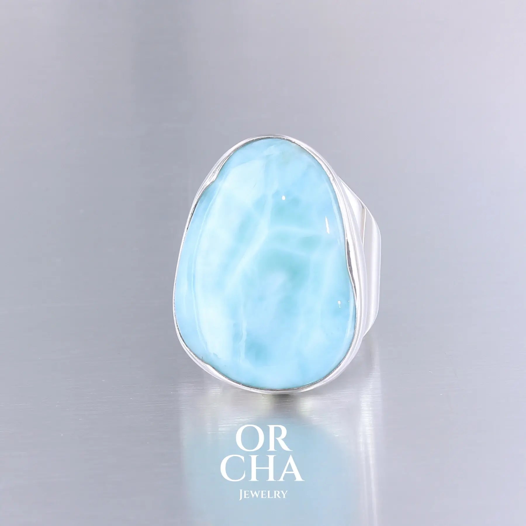 Bague en argent avec Larimar - Orcha