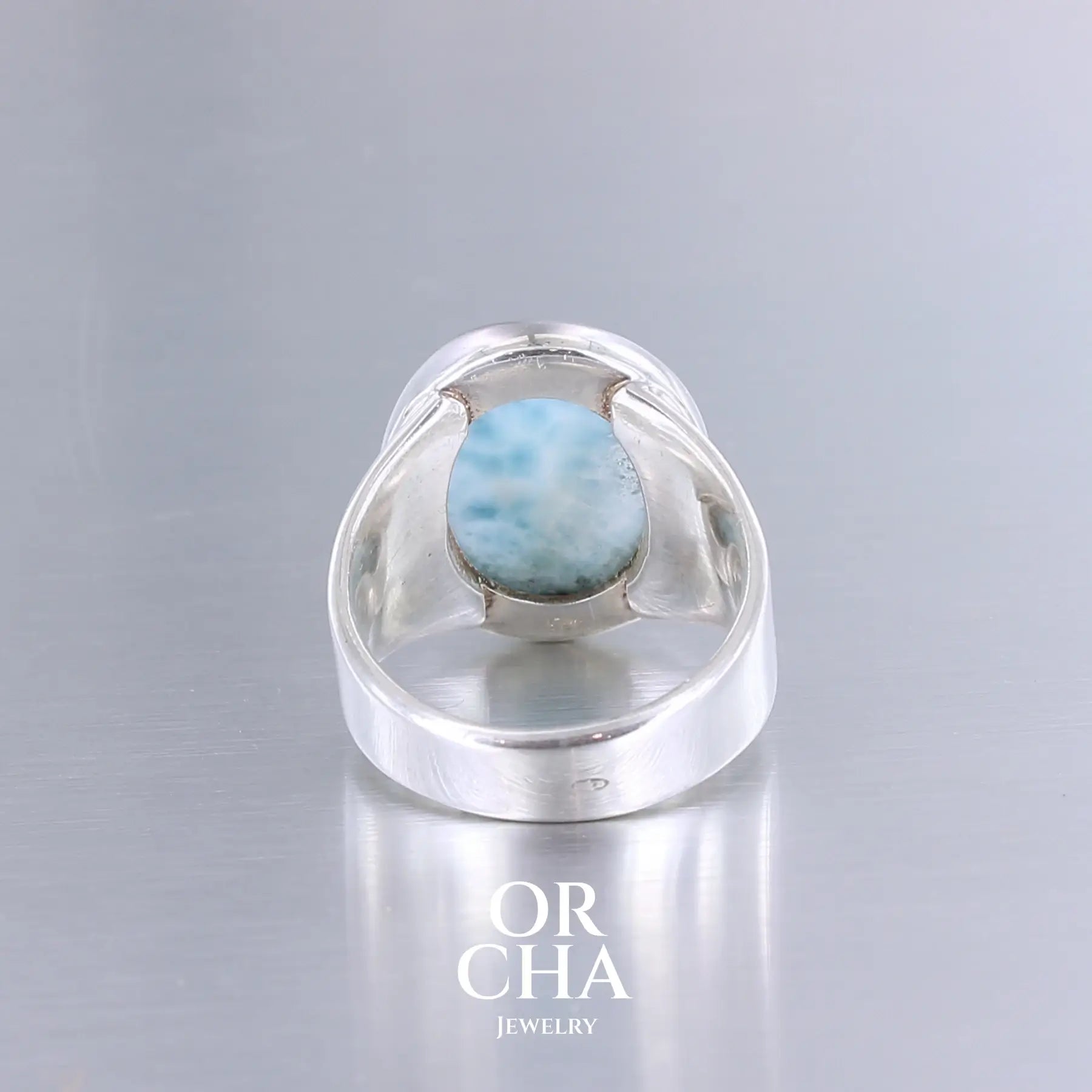 Bague en argent avec Larimar - Orcha