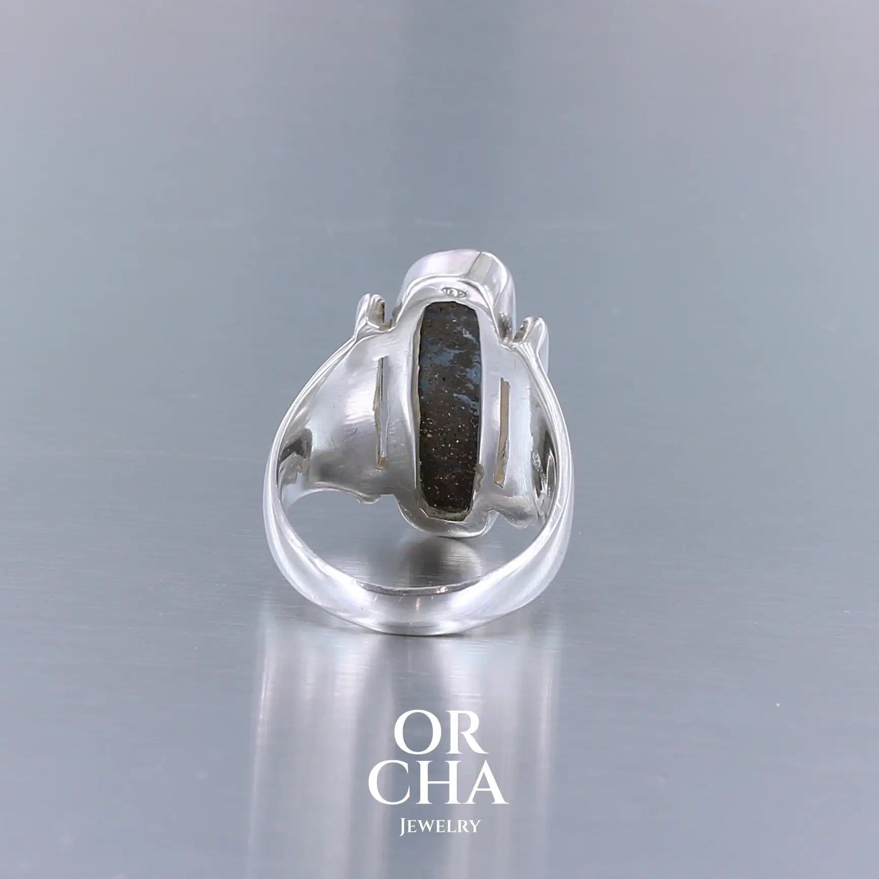 Réservée. Bague en argent et or 9k avec Opale - Orcha's Gold