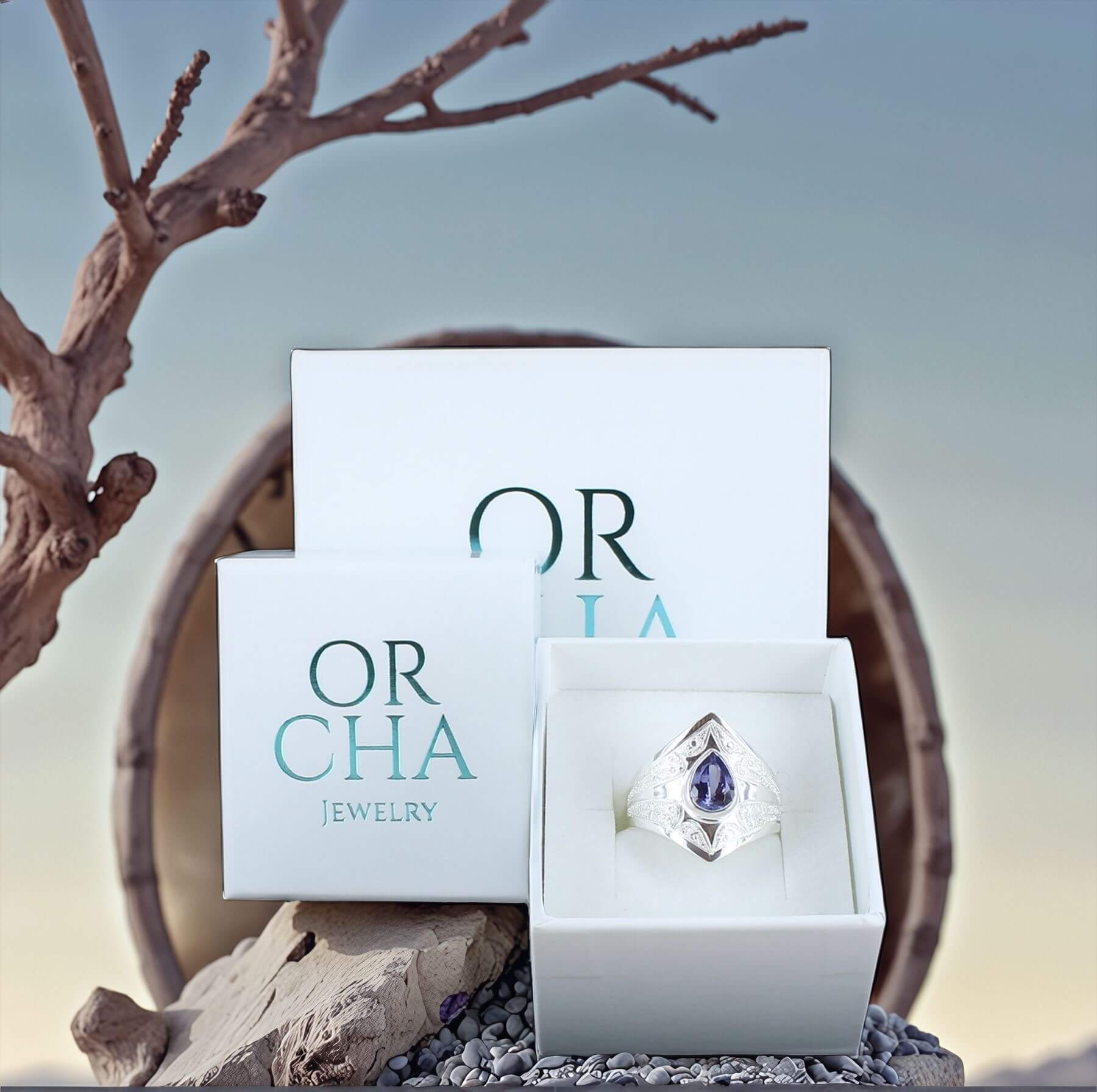 Bague en argent avec opale - Orcha
