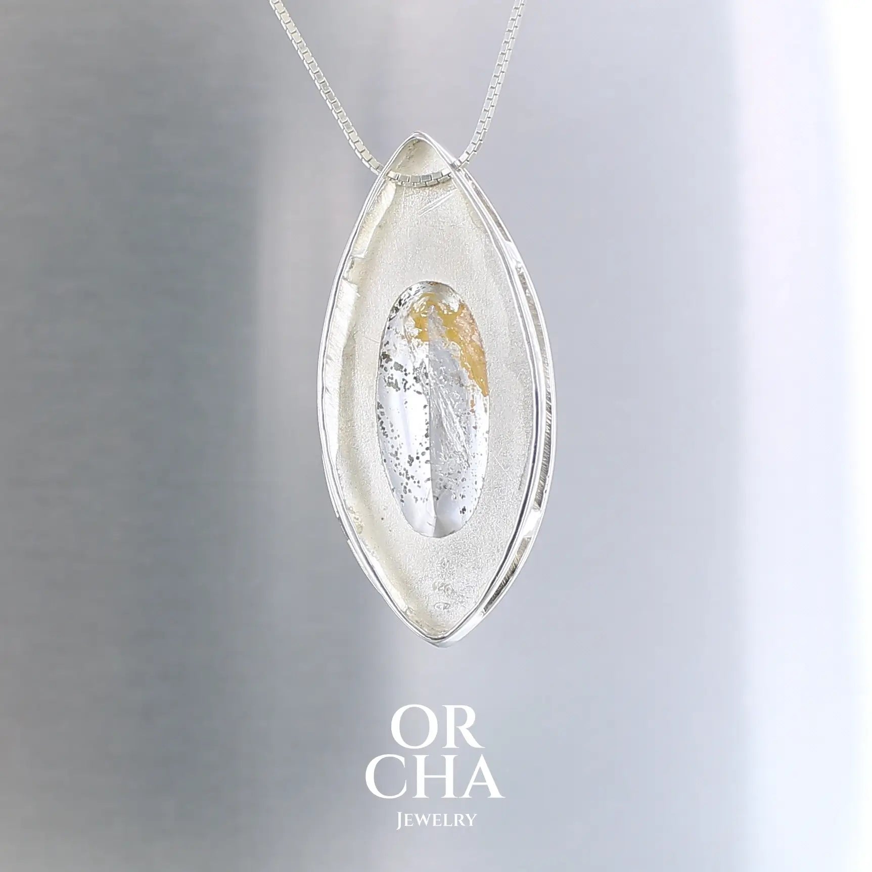 Pendentif en argent avec Quartz à Marcassite - Elven