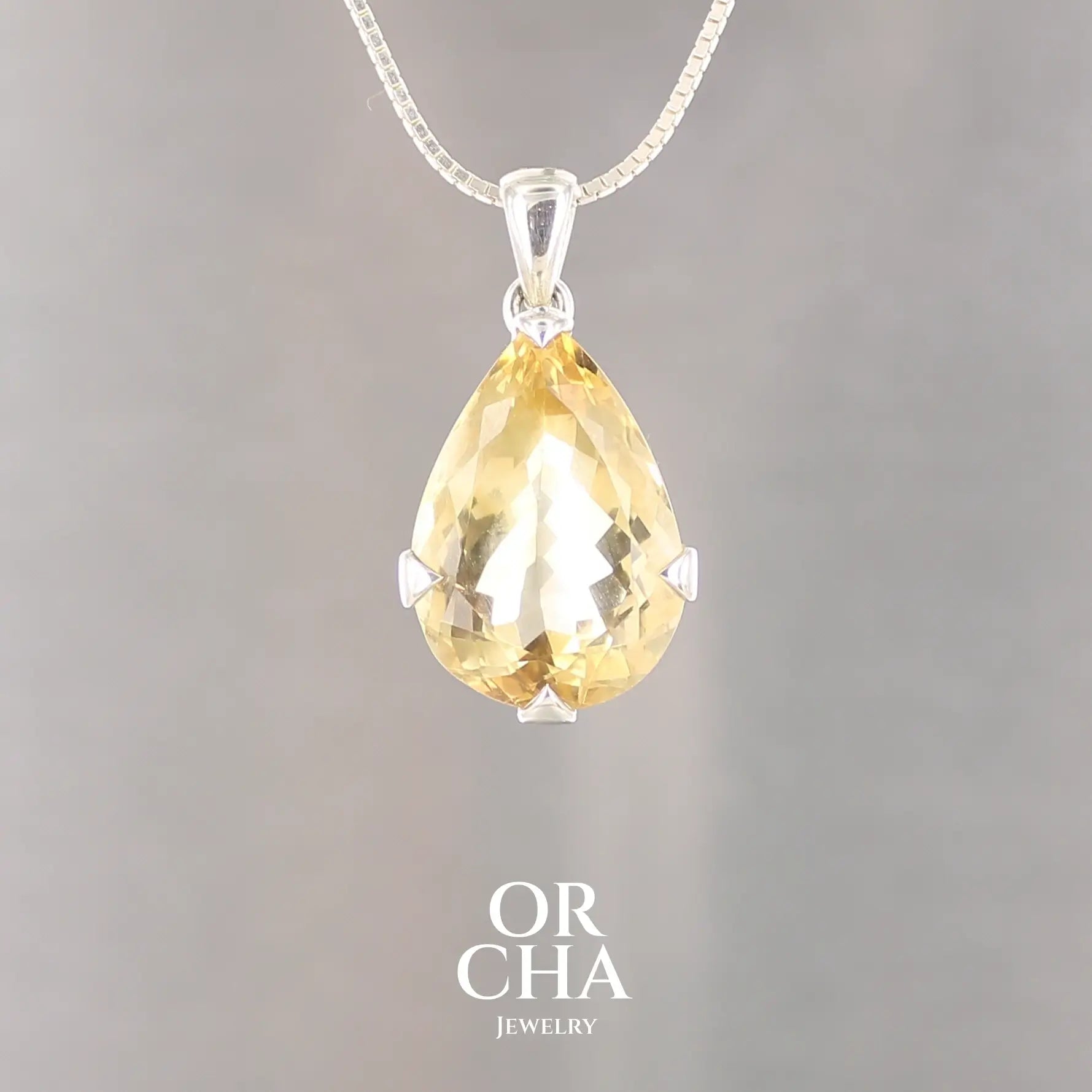 Pendentif en argent avec Citrine - Essential