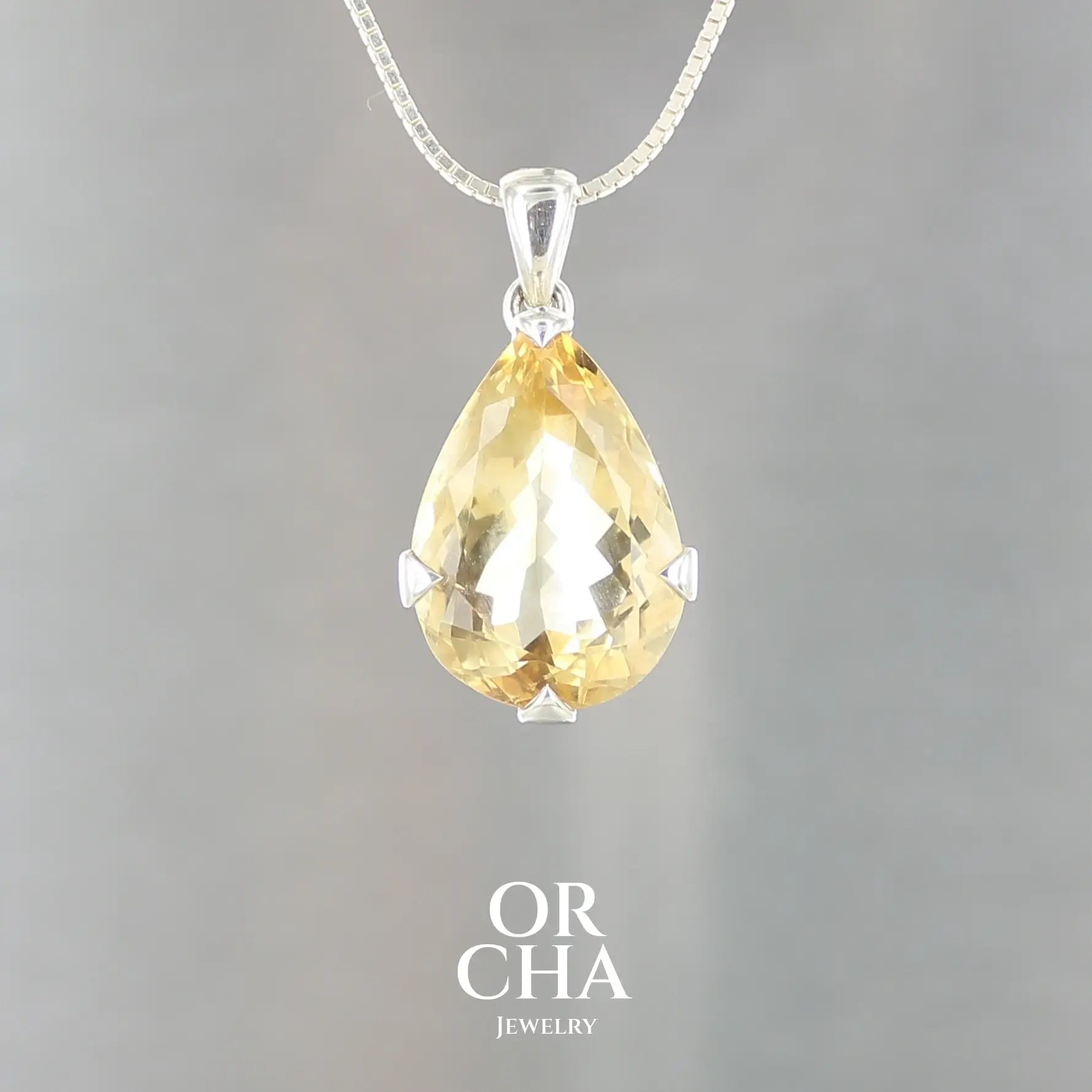Pendentif en argent avec Citrine - Essential