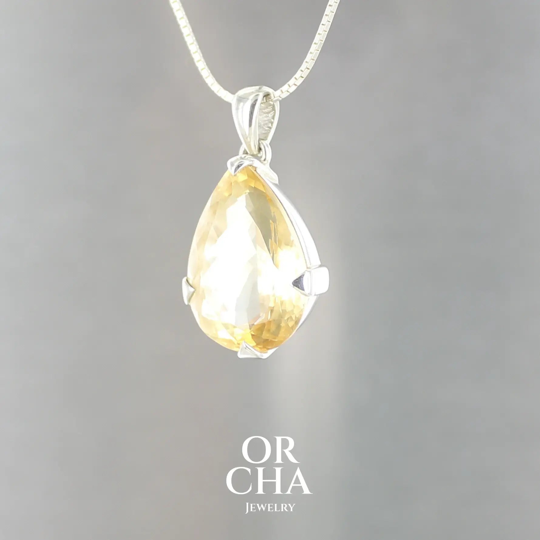 Pendentif en argent avec Citrine - Essential