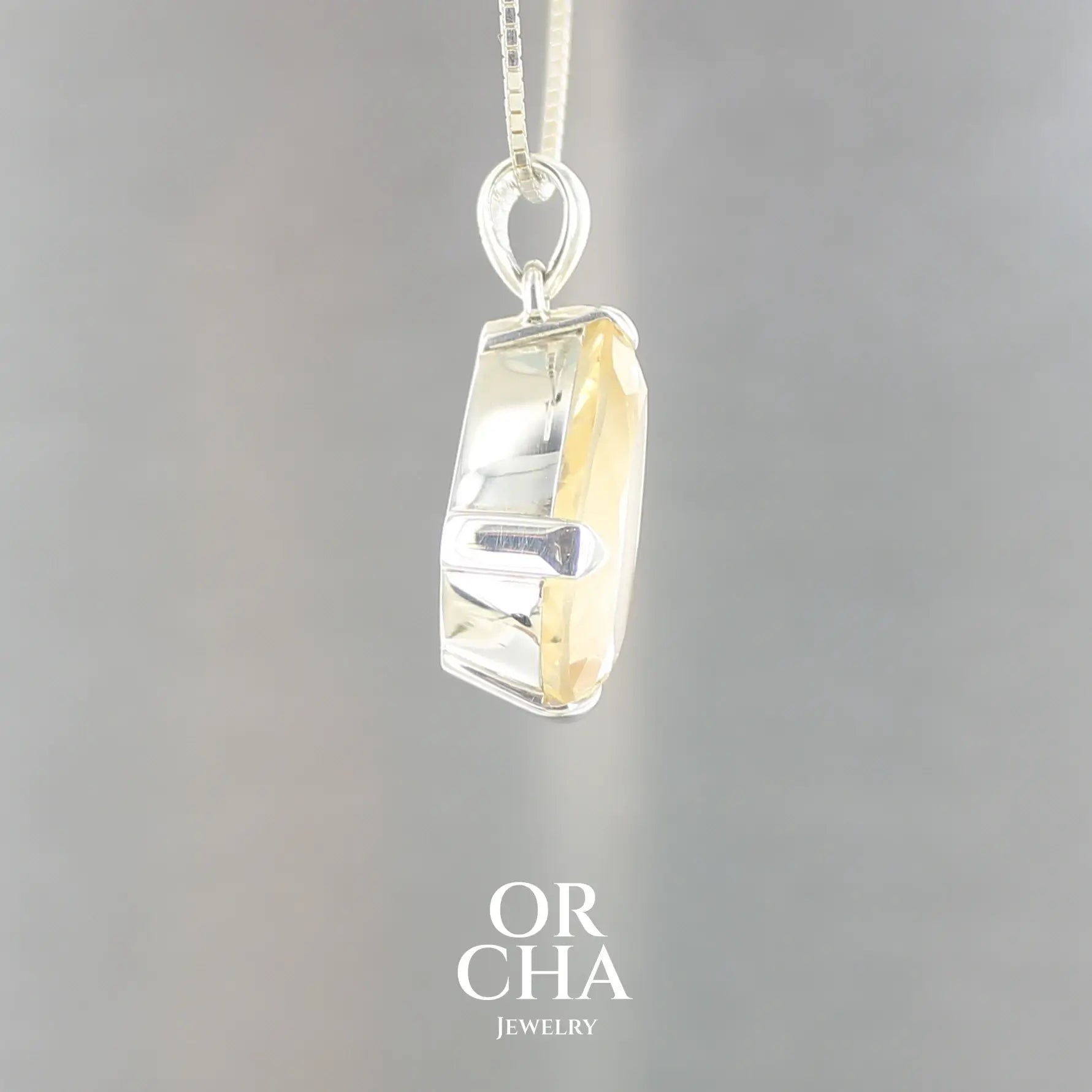 Pendentif en argent avec Citrine - Essential