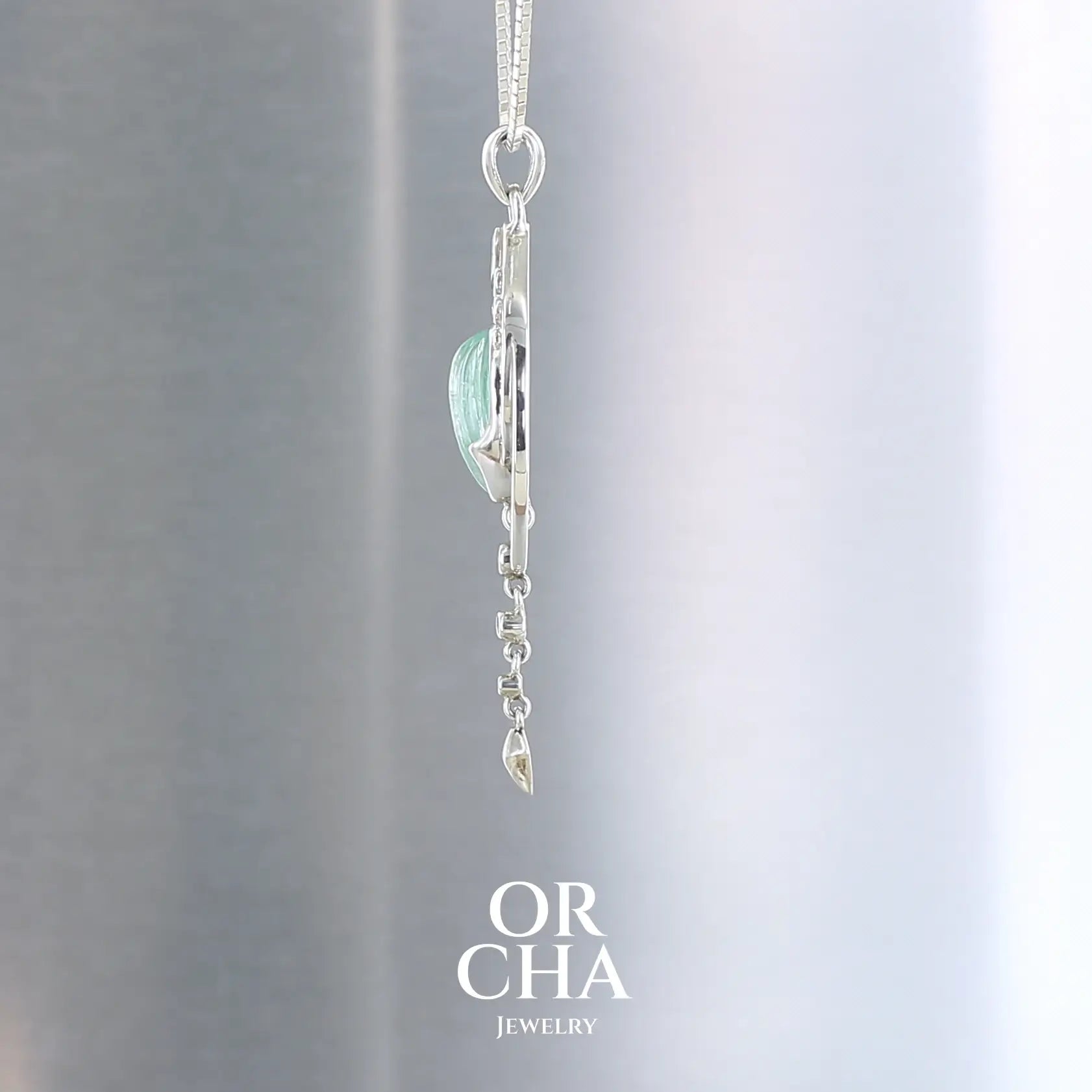 Pendentif en argent avec Aigue Marine - Elven