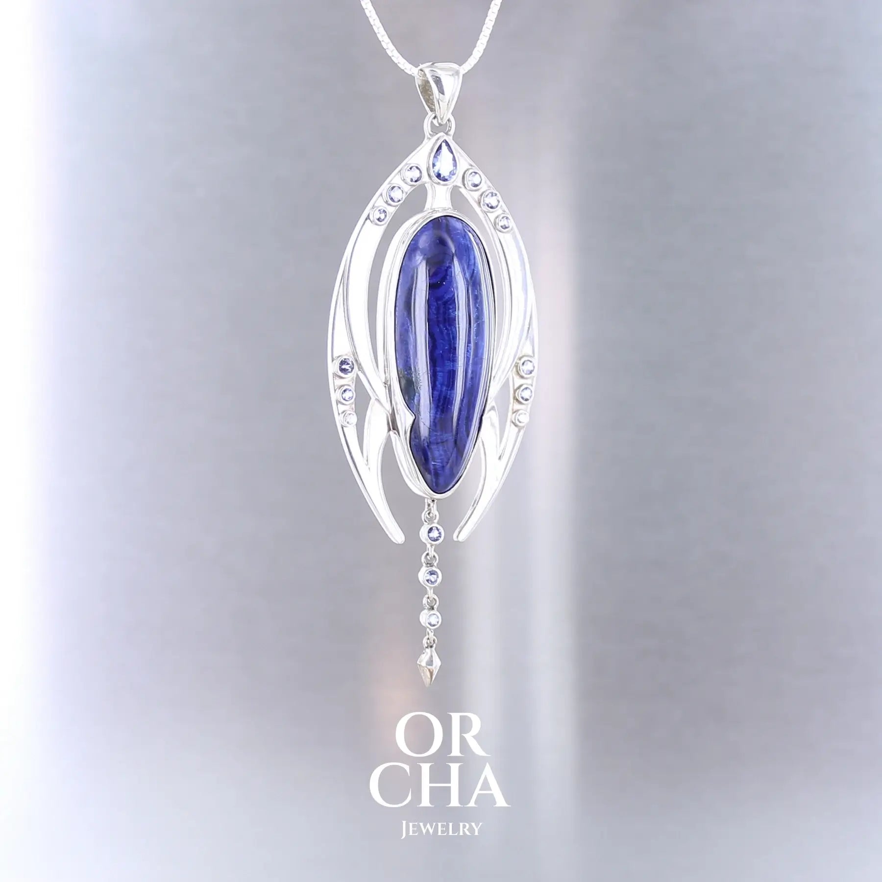 Pendentif en argent avec Azurite - Elven