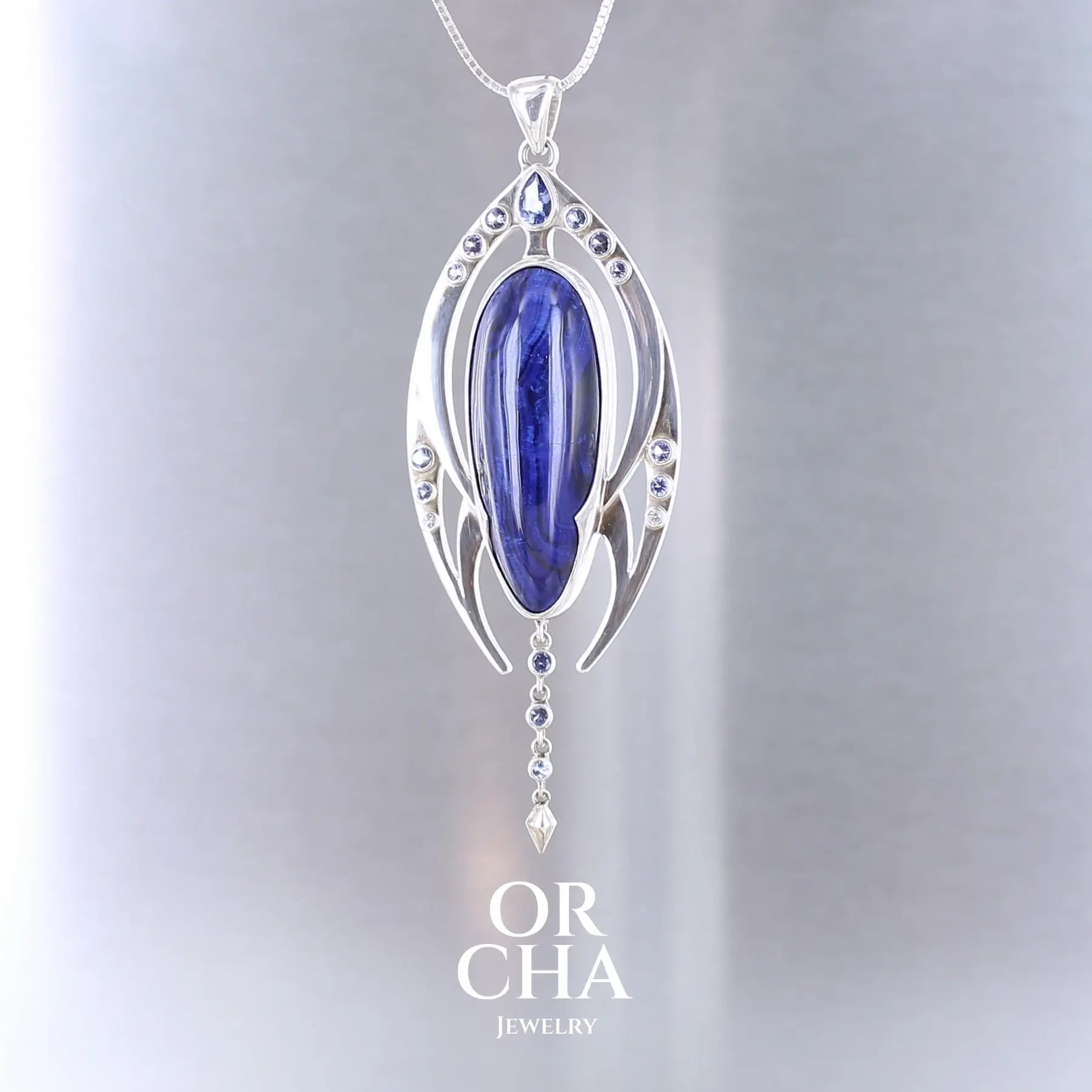 Pendentif en argent avec Azurite - Elven