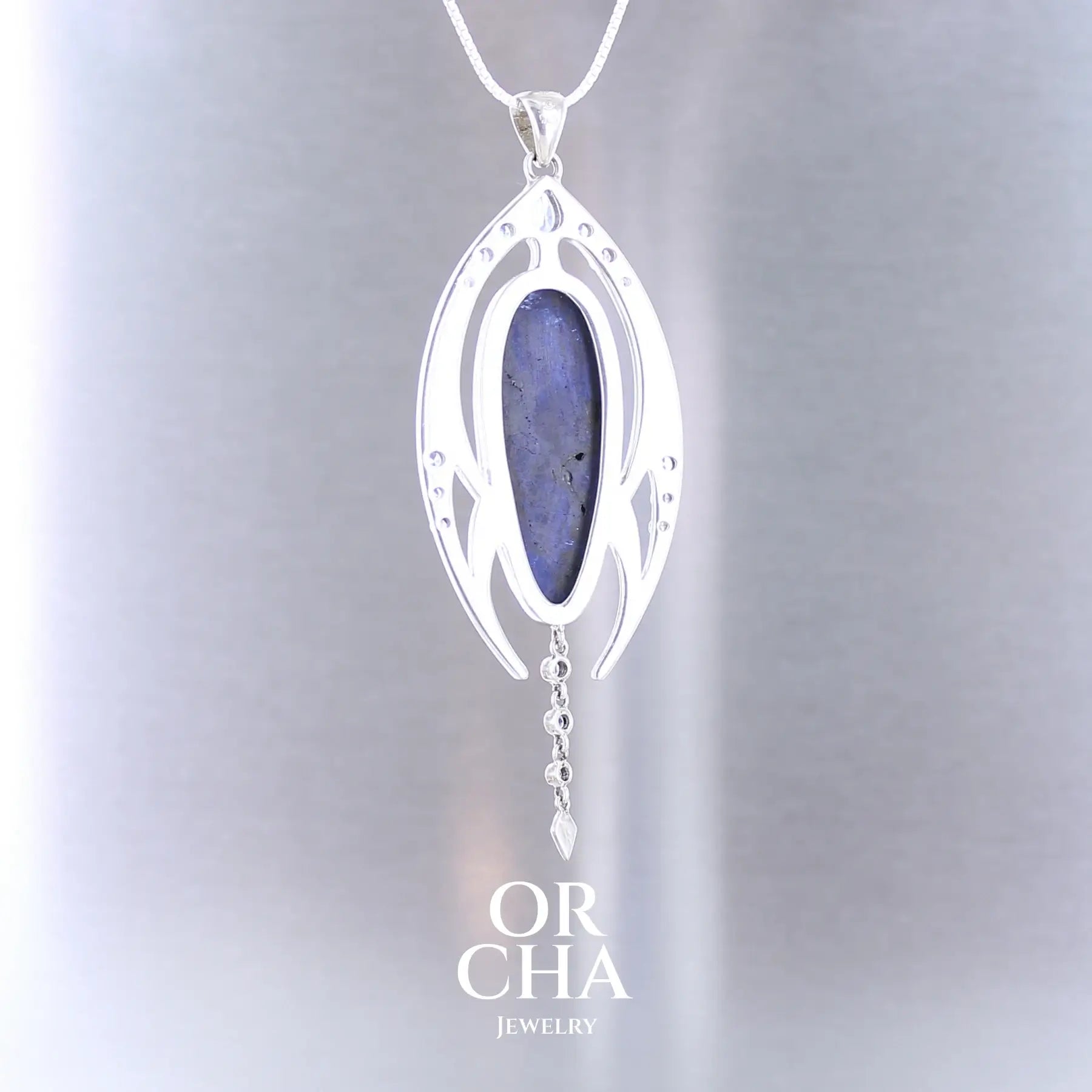 Pendentif en argent avec Azurite - Elven