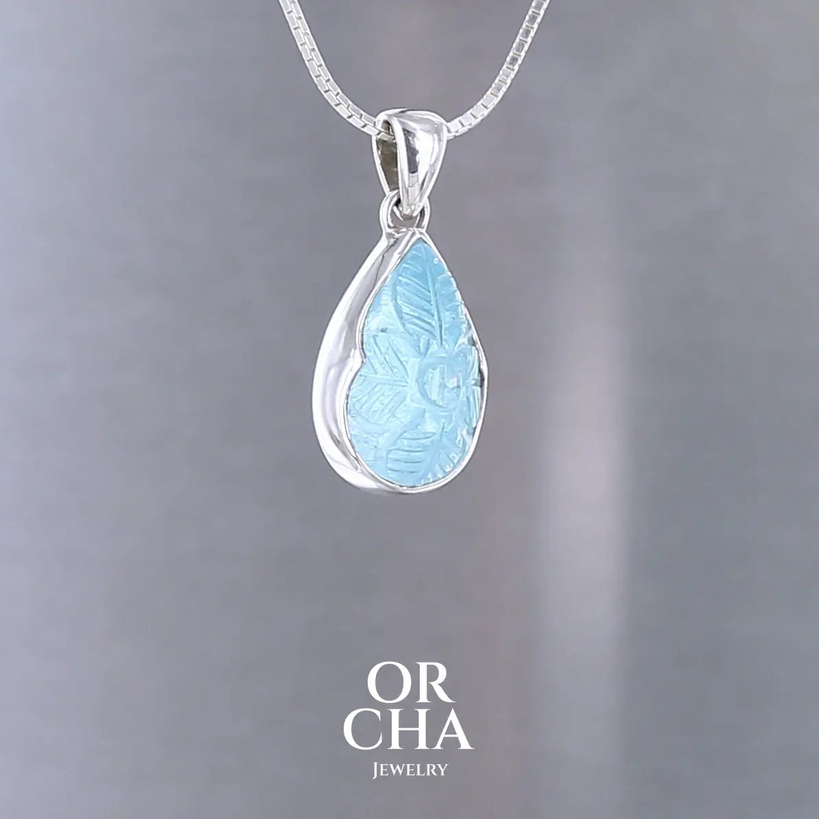 Pendentif argent avec Topaze bleue - Orcha