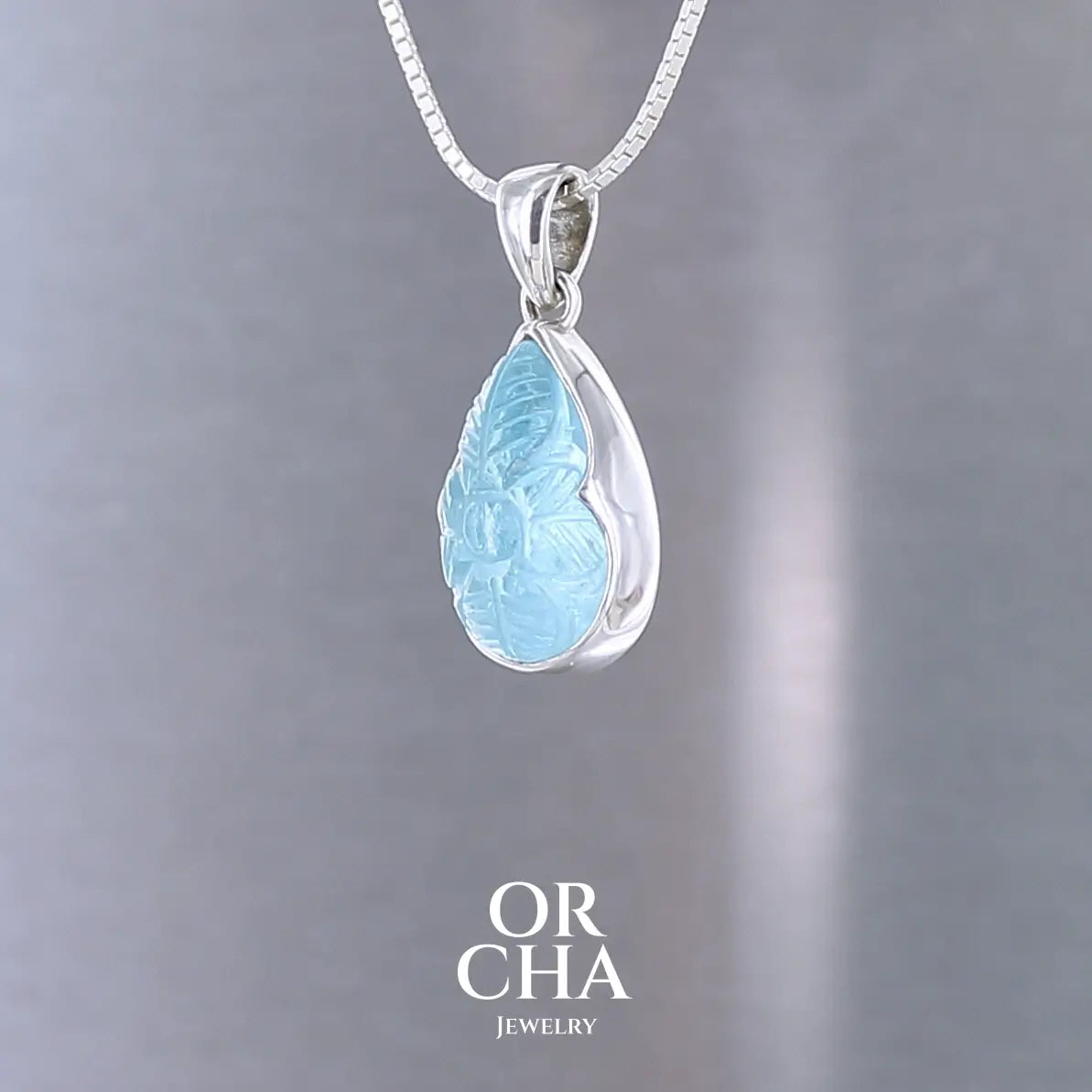Pendentif argent avec Topaze bleue - Orcha