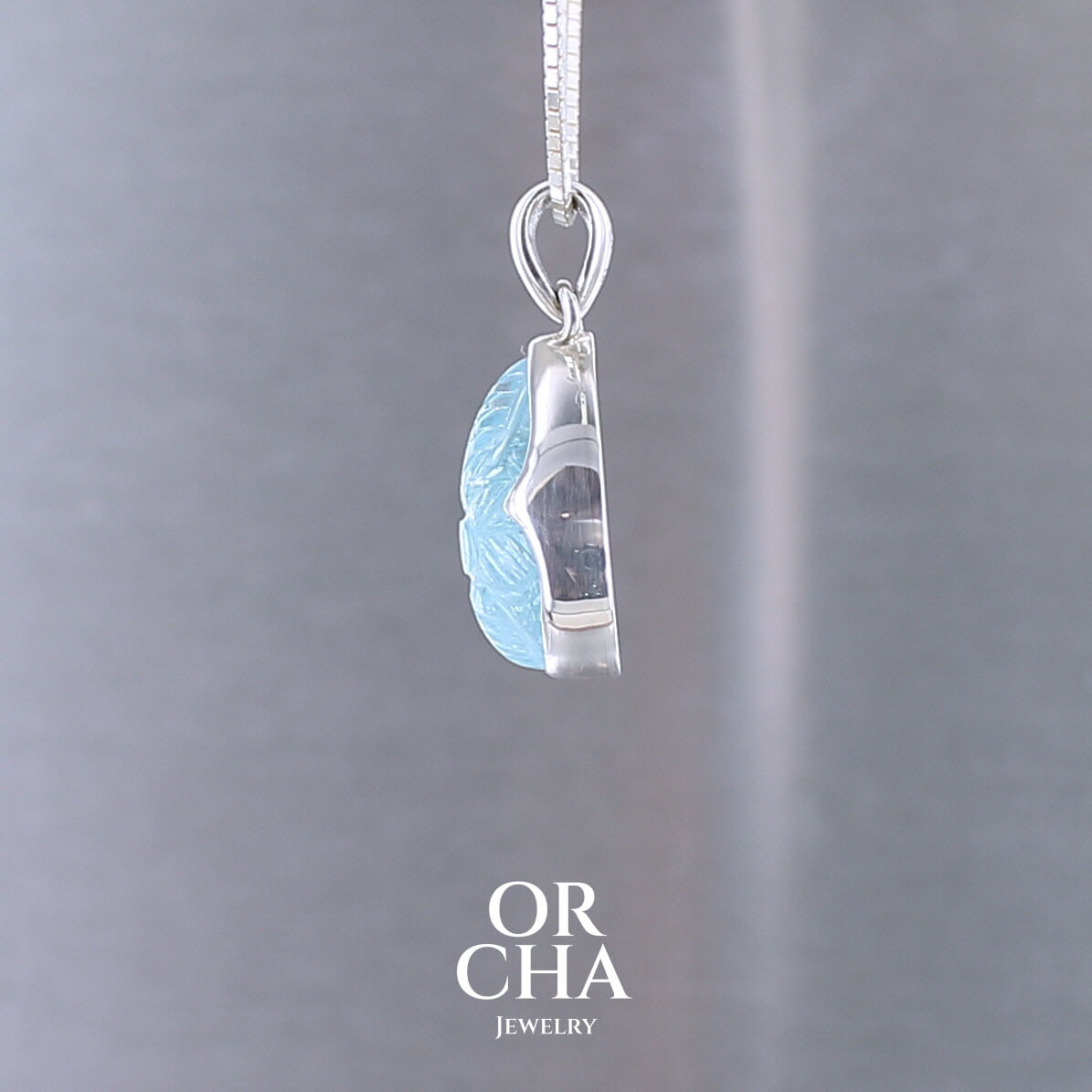 Pendentif argent avec Topaze bleue - Orcha