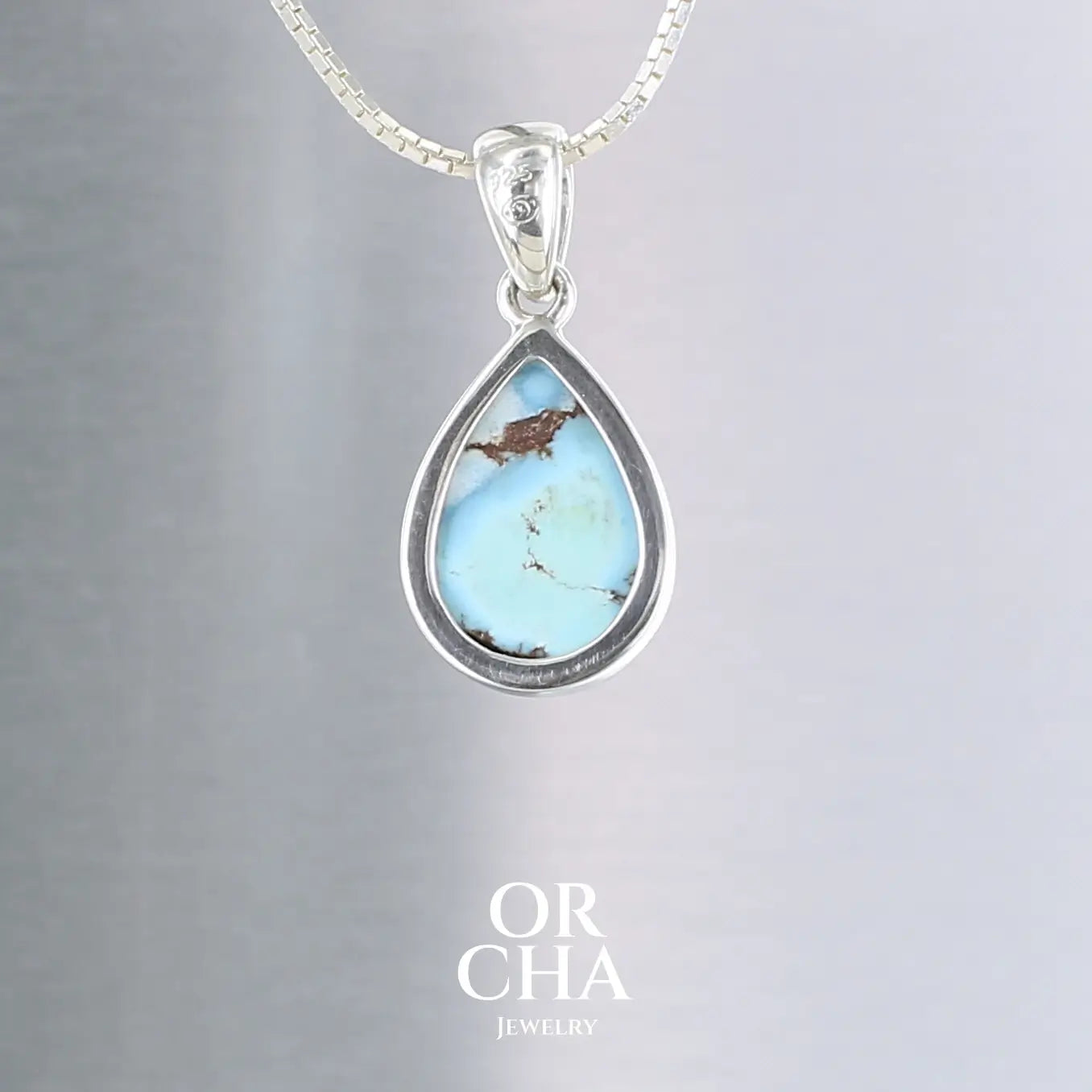 Pendentif en argent avec Turquoise Golden Hill - Essential