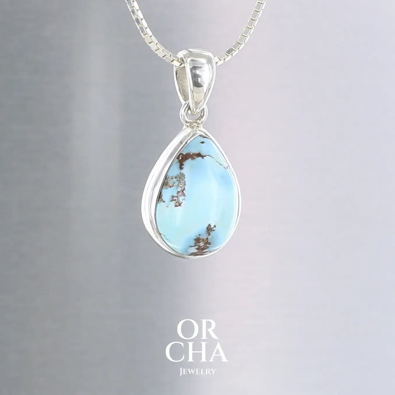 Pendentif en argent avec Turquoise Golden Hill - Essential