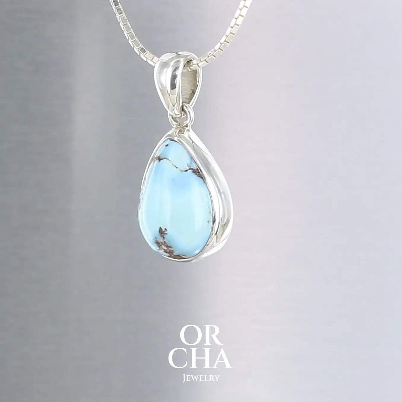 Pendentif en argent avec Turquoise Golden Hill - Essential