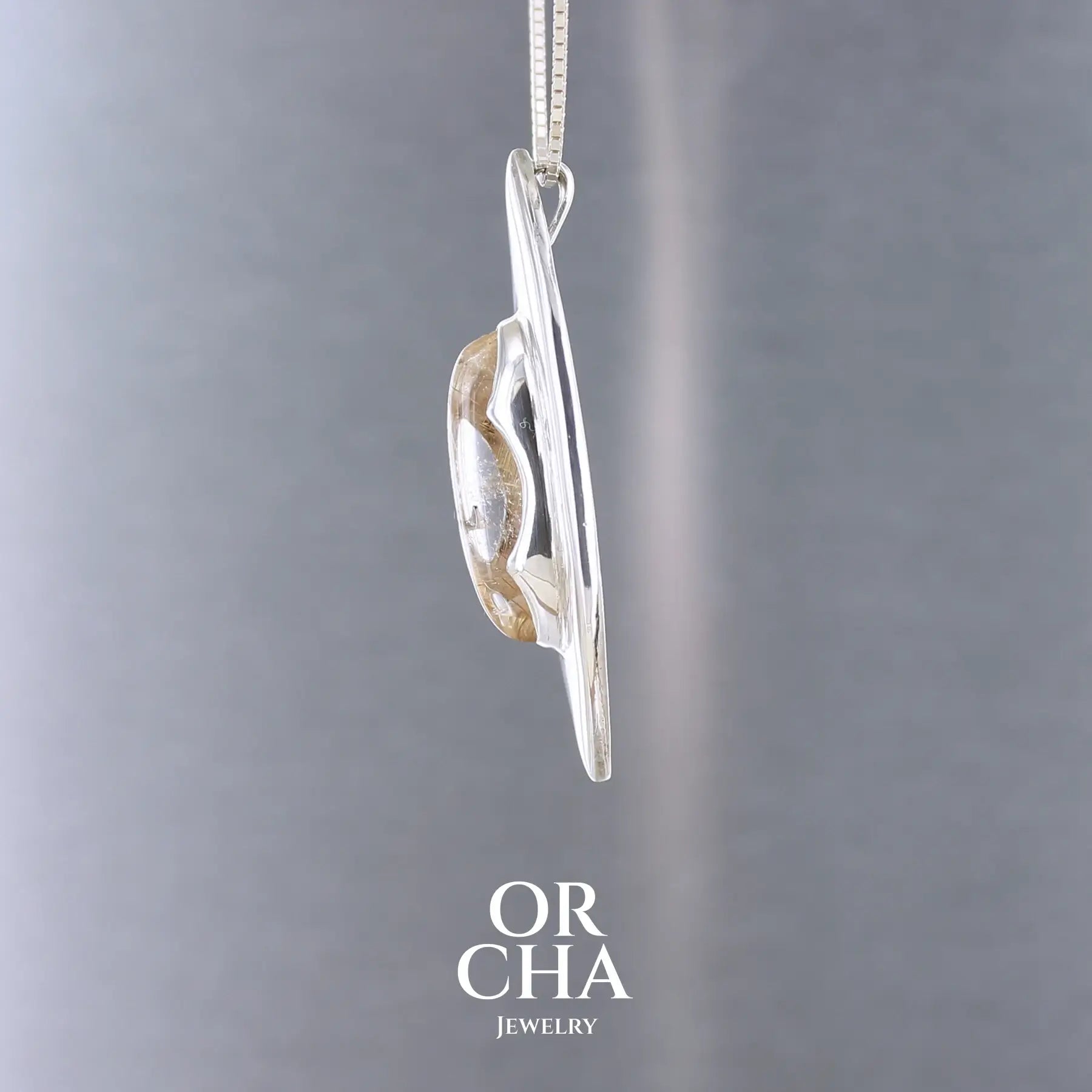 Pendentif en argent avec Quartz rutile - Elven